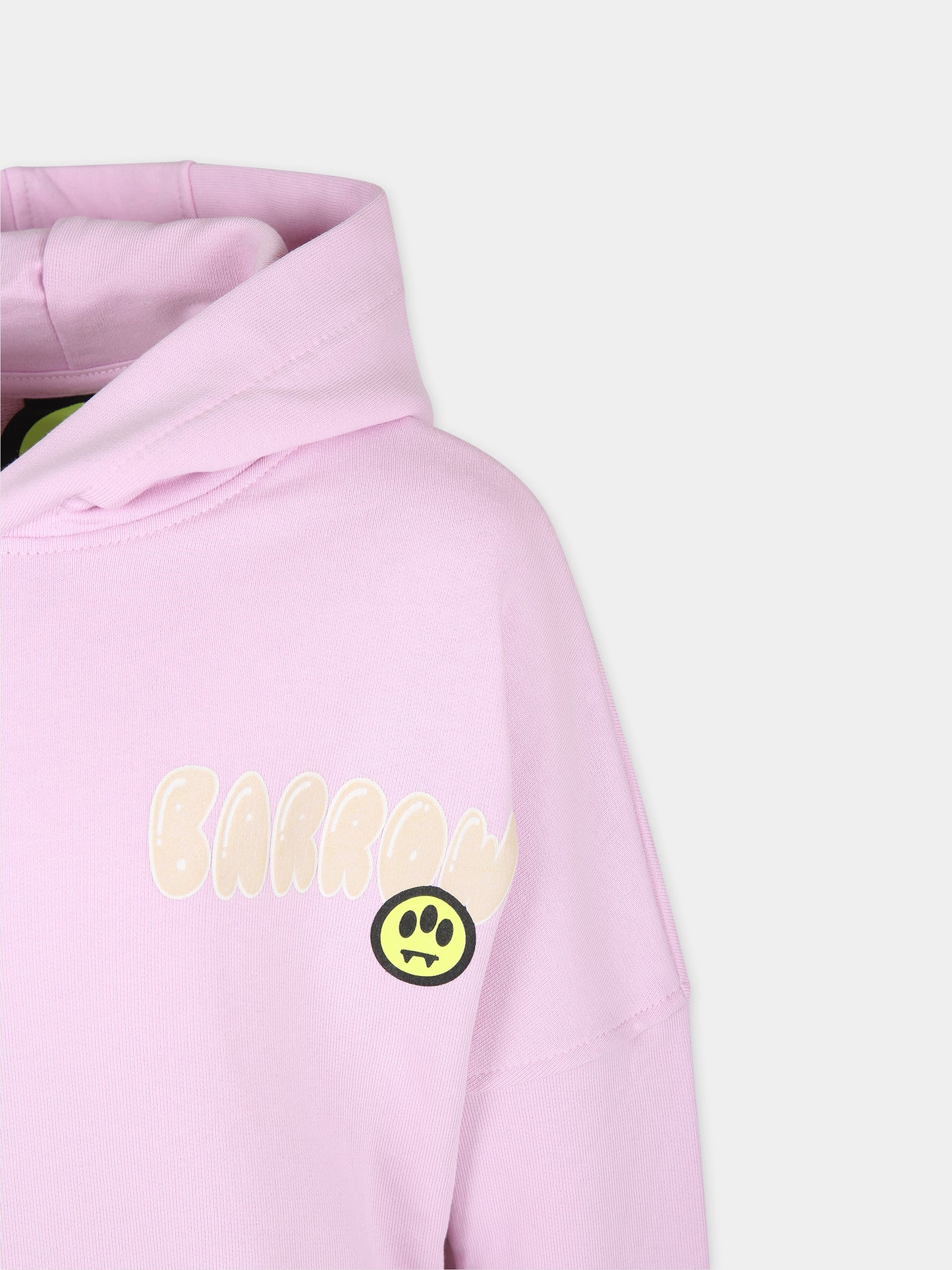 Felpa rosa per bambina con logo e stampa Bear,Barrow,S4BKJUHS114 BW014
