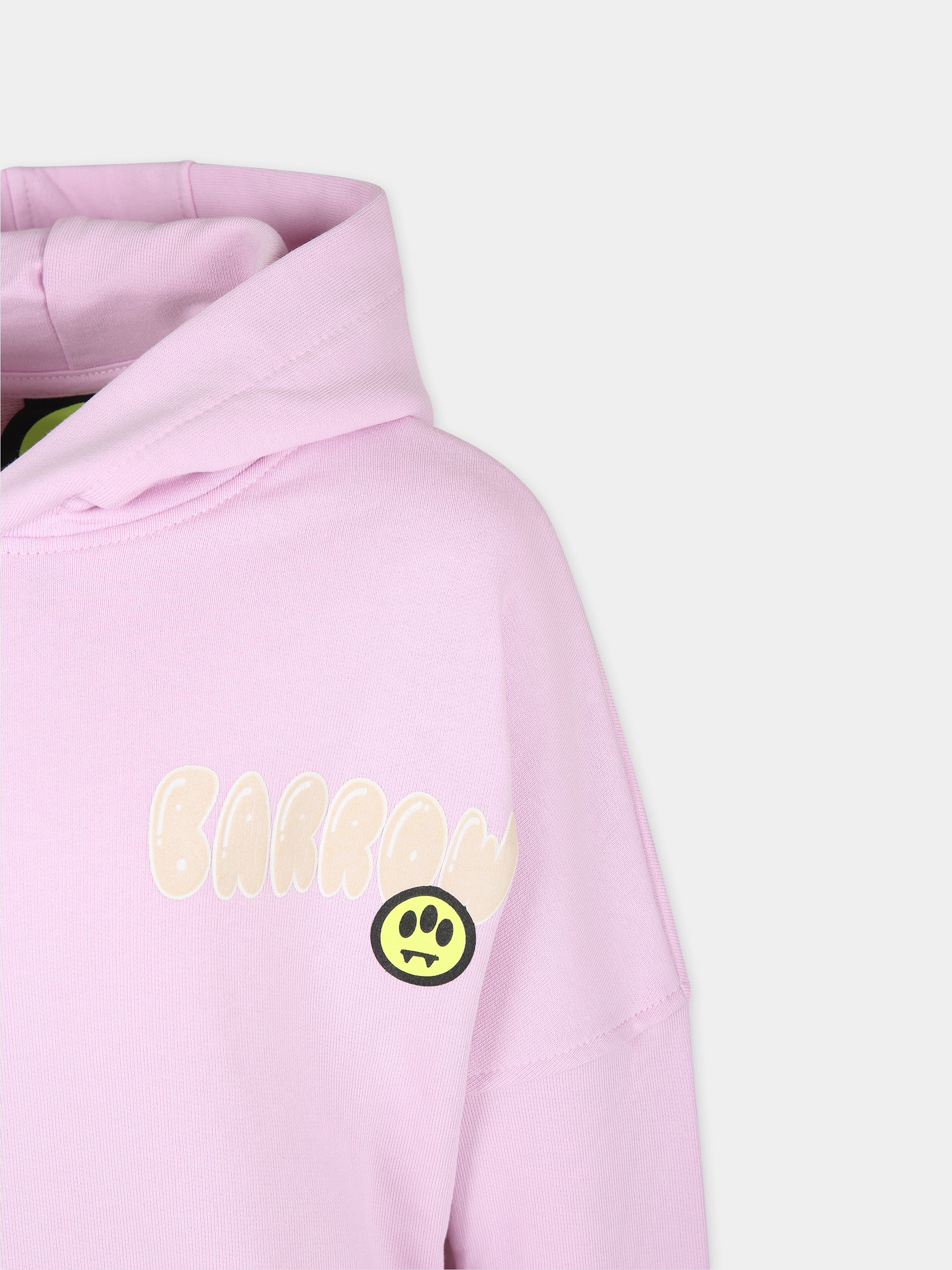 Felpa rosa per bambina con logo e stampa Bear,Barrow,S4BKJUHS114 BW014