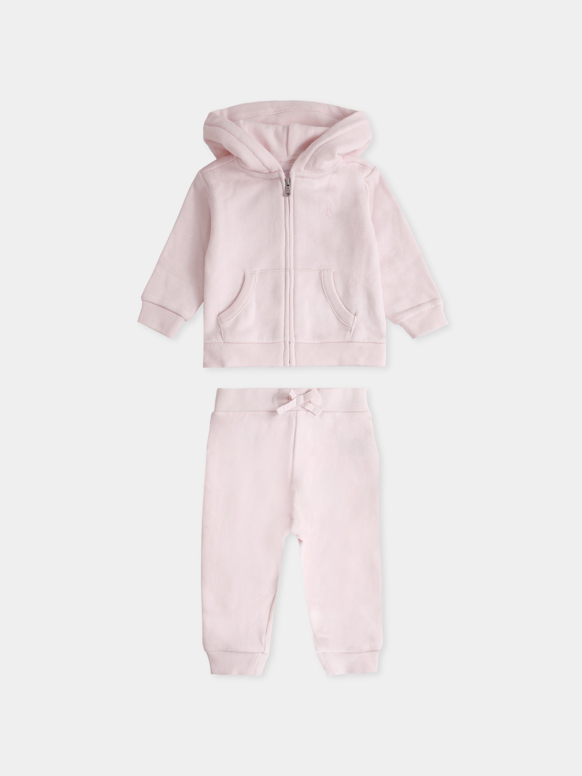 Completo rosa per neonata con cavallino,Ralph Lauren Kids,879018003 DELICATE PINK
