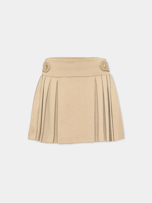 Beige skirt for girl with horse