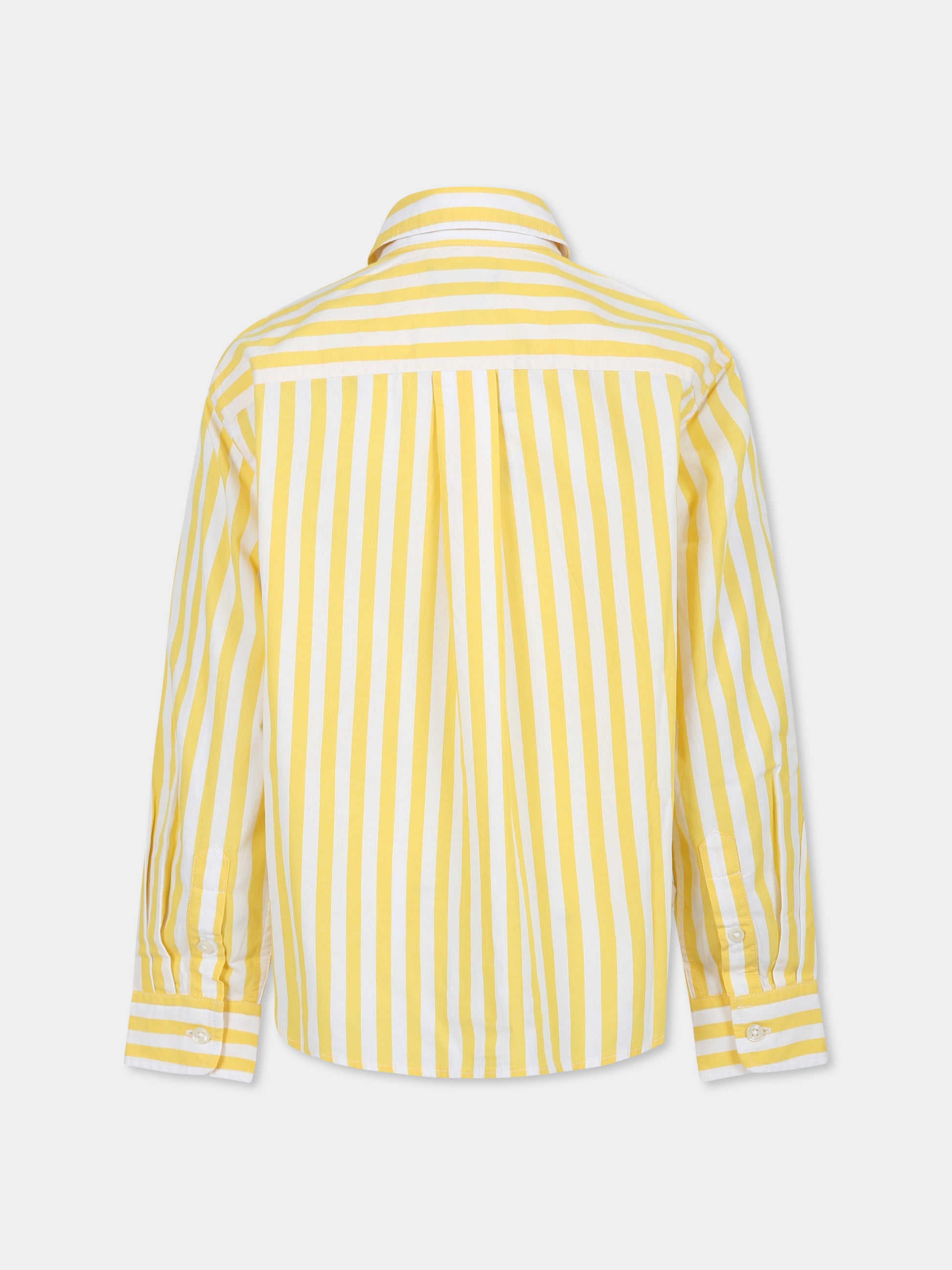 Camicia gialla per bambino con cavallino,Ralph Lauren Kids,957451001 152B CANARY YELLOW WHITE