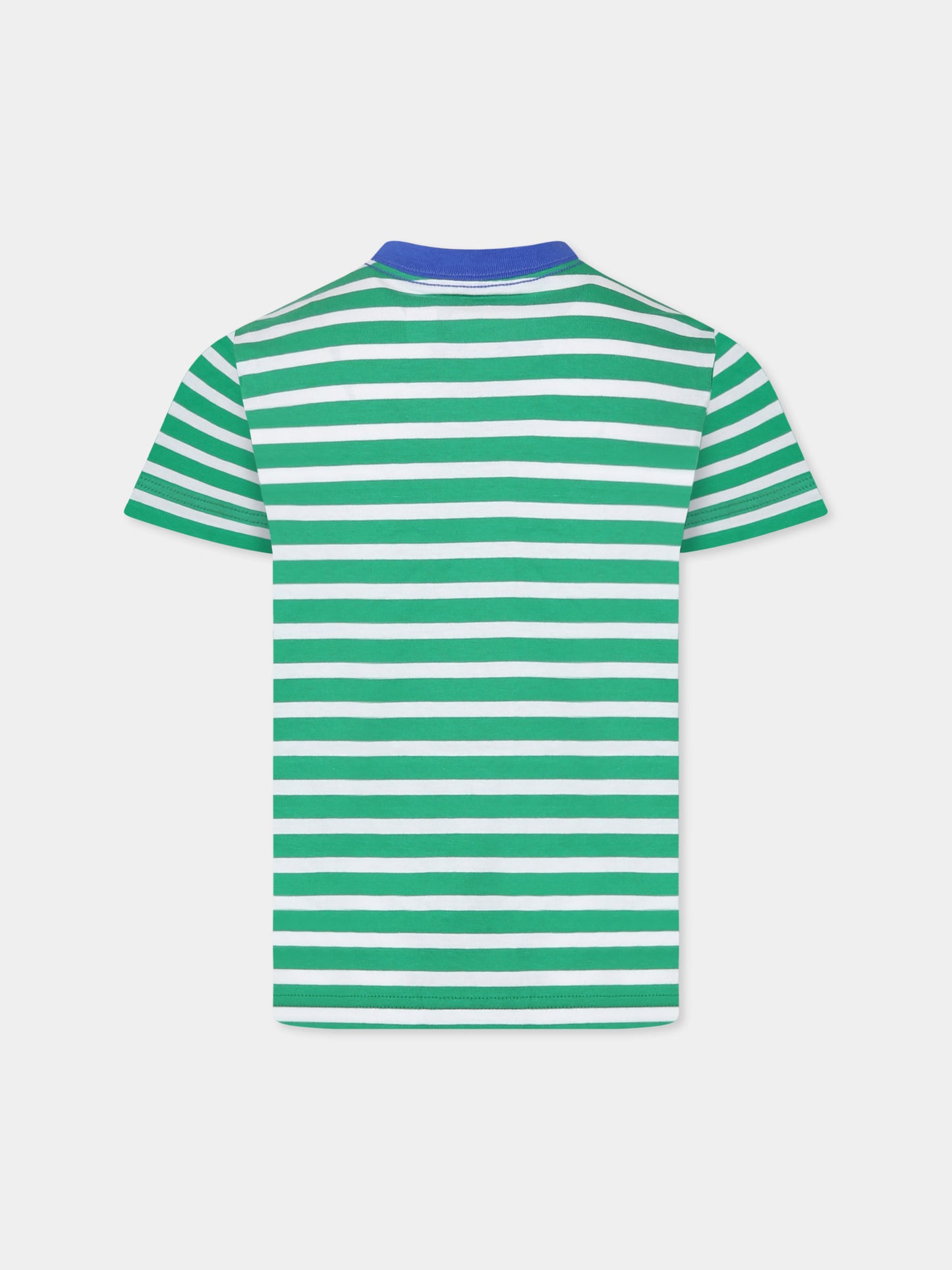 T-shirt multicolor per bambino con cavallino,Ralph Lauren Kids,958171001 STEM/PAPER WHITE