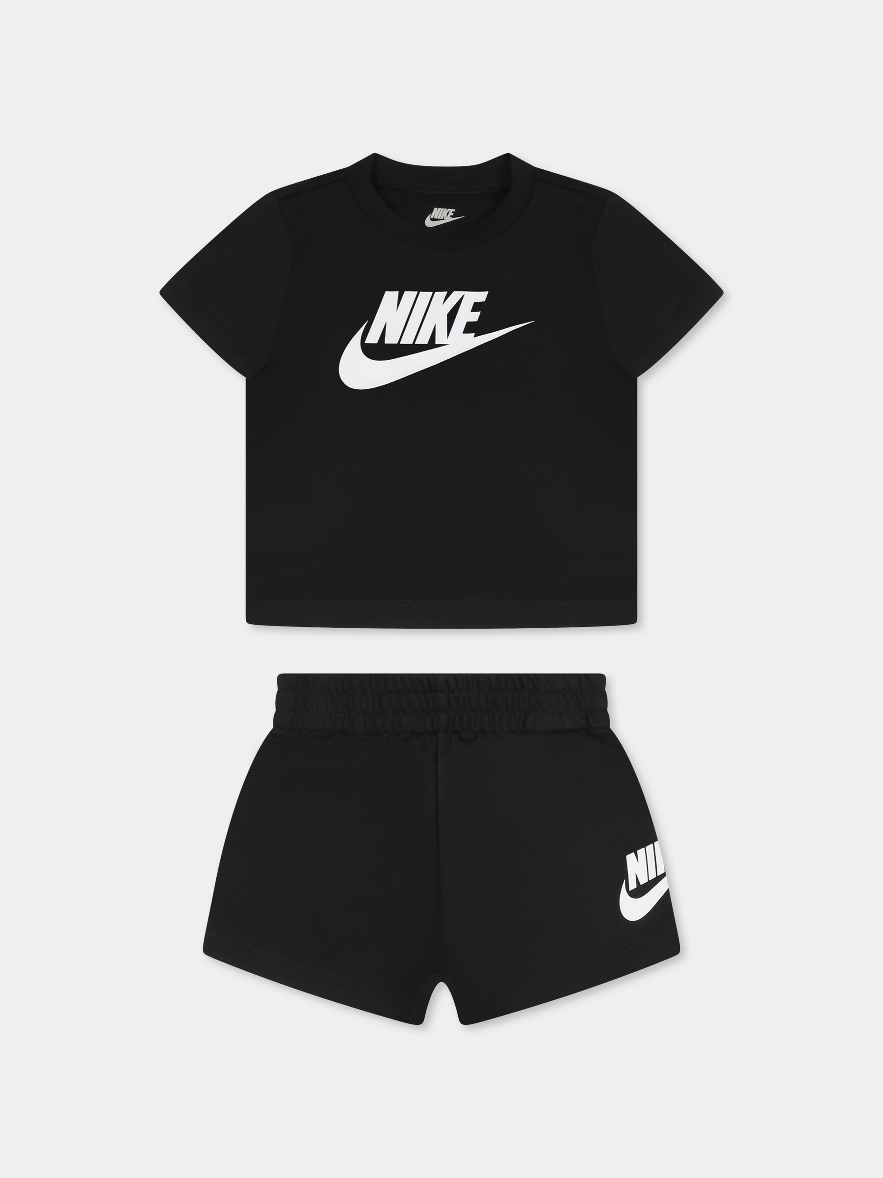 Completo nero per neonato con logo,Nike,66L596 023