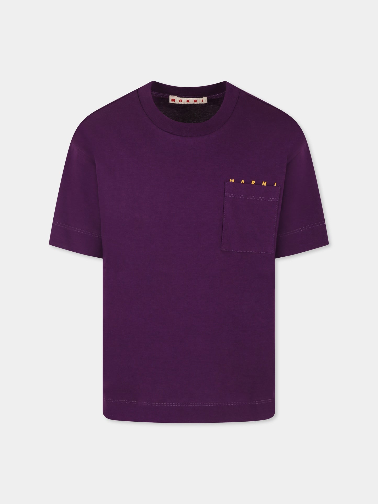 T-shirt viola per bambini con logo,Marni Kids,M01415 M00RF MT272U 0M609