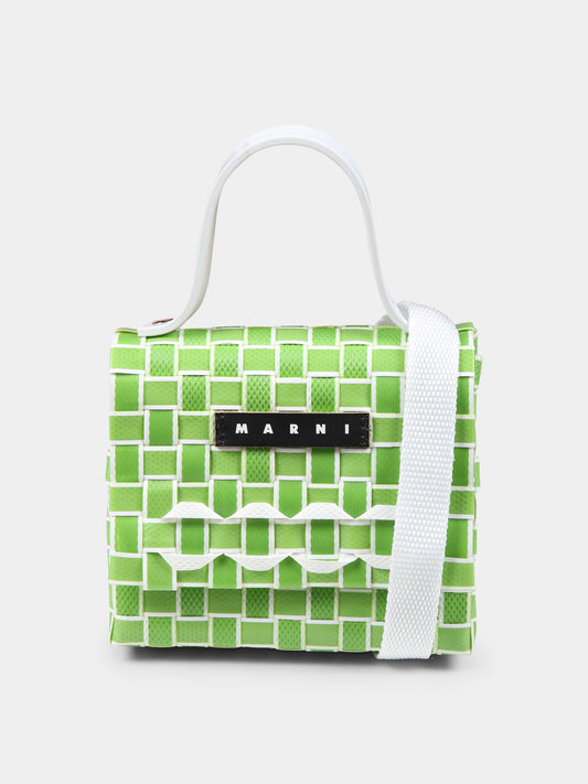 Borsa verde per bambina con logo,Marni Kids,M01482 M00IW MW100F 0MC71