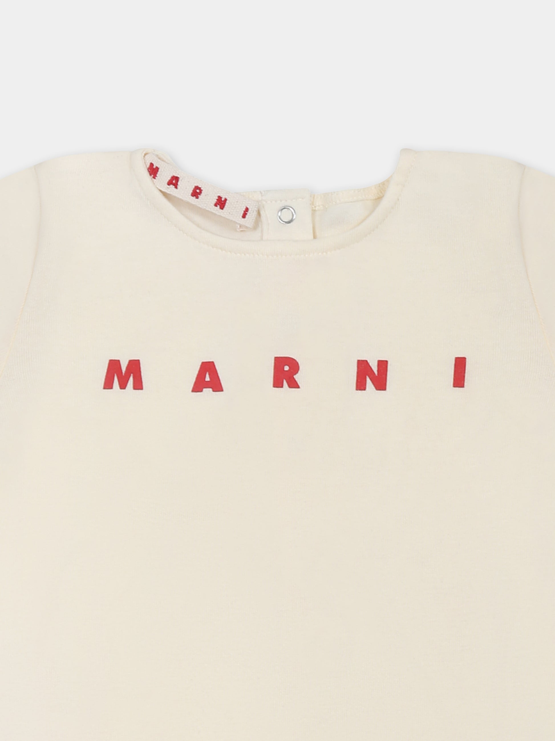 Set tutina avorio per neonati con logo,Marni Kids,M01441 M00UL MX038 0M221