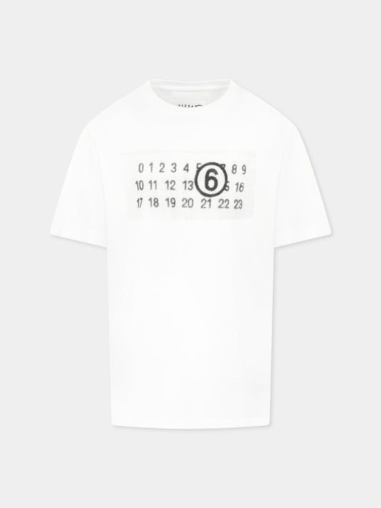 White t-shirt for kids with logo