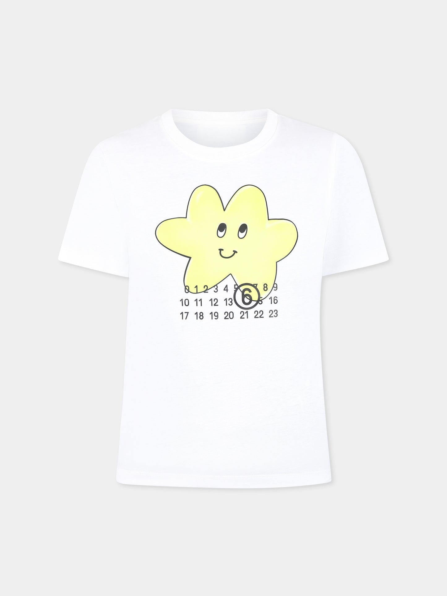 White T-shirt for kids with star and logo