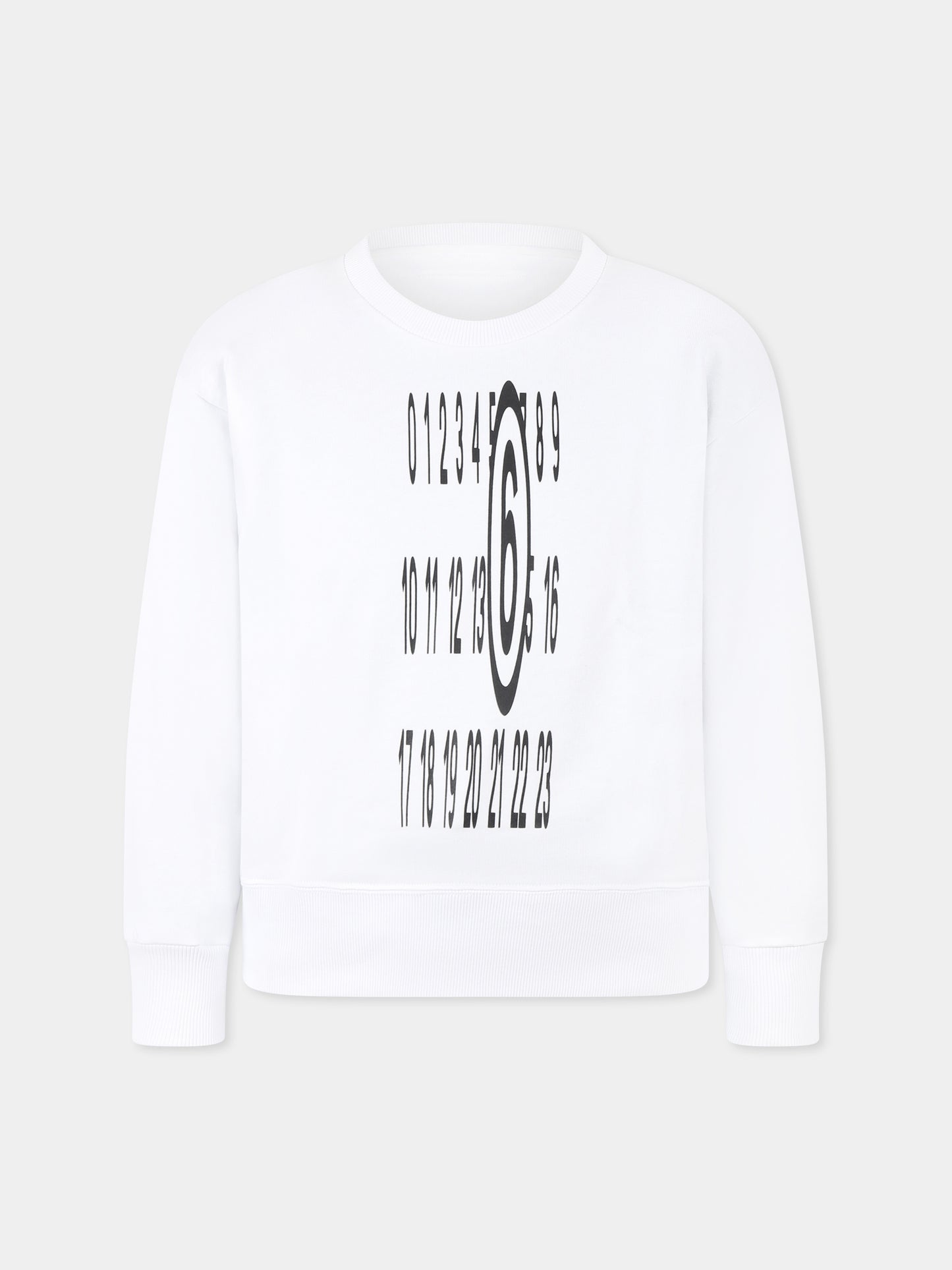 Felpa bianca per bambini con logo,Mm6 Maison Margiela,M60794 MM02X MM6S107U M6100