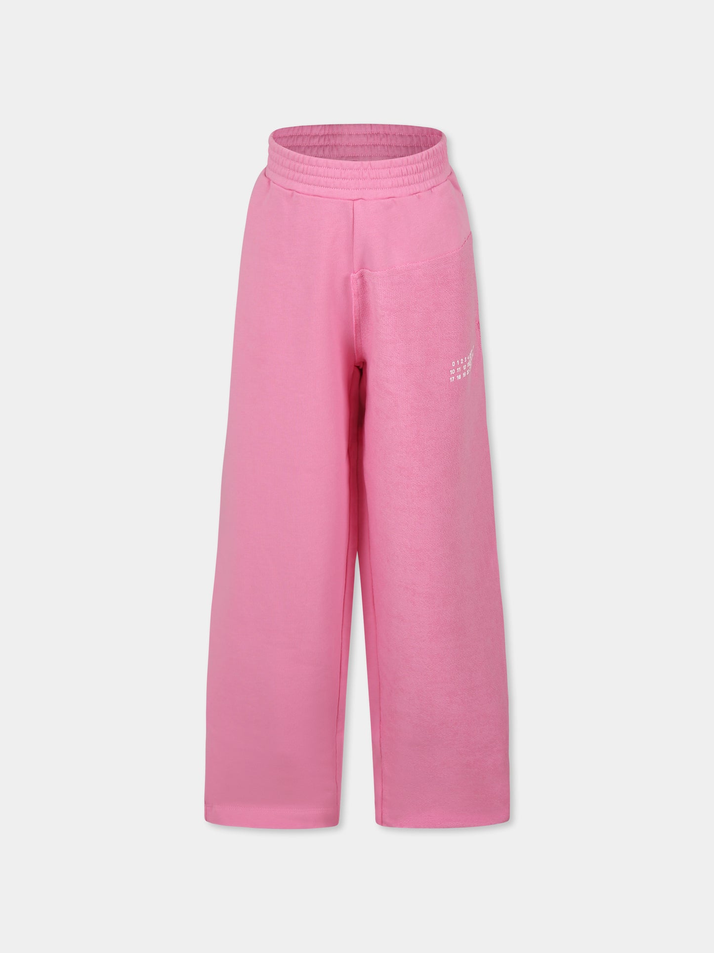 Pantaloni rosa per bambina con logo,Mm6 Maison Margiela,M60736 MM04H MM6P160U M6308