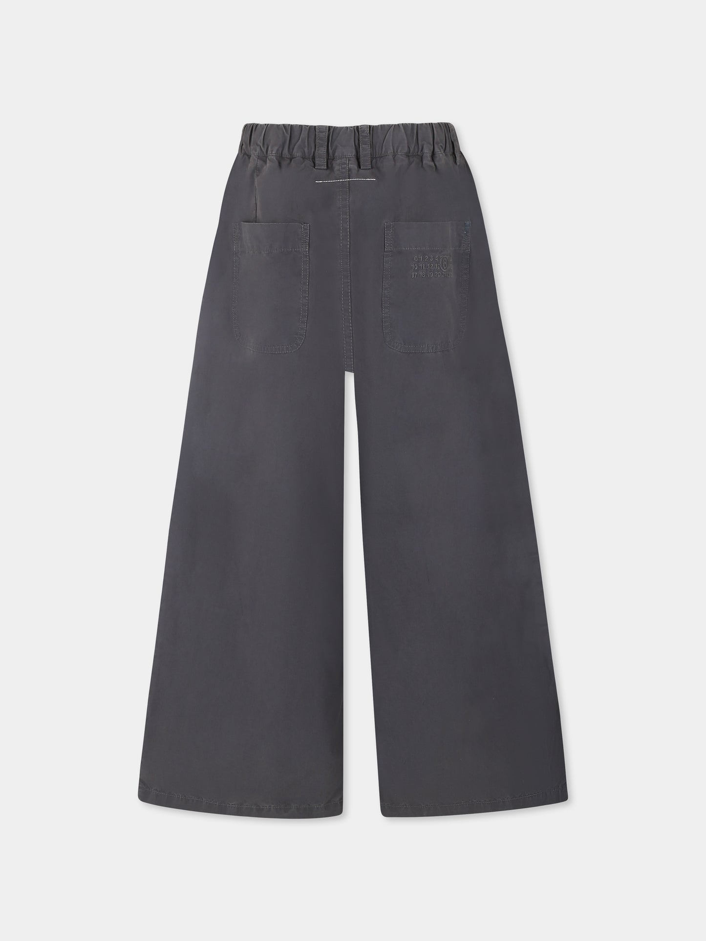 Grey trousers for kids with iconic number logo
