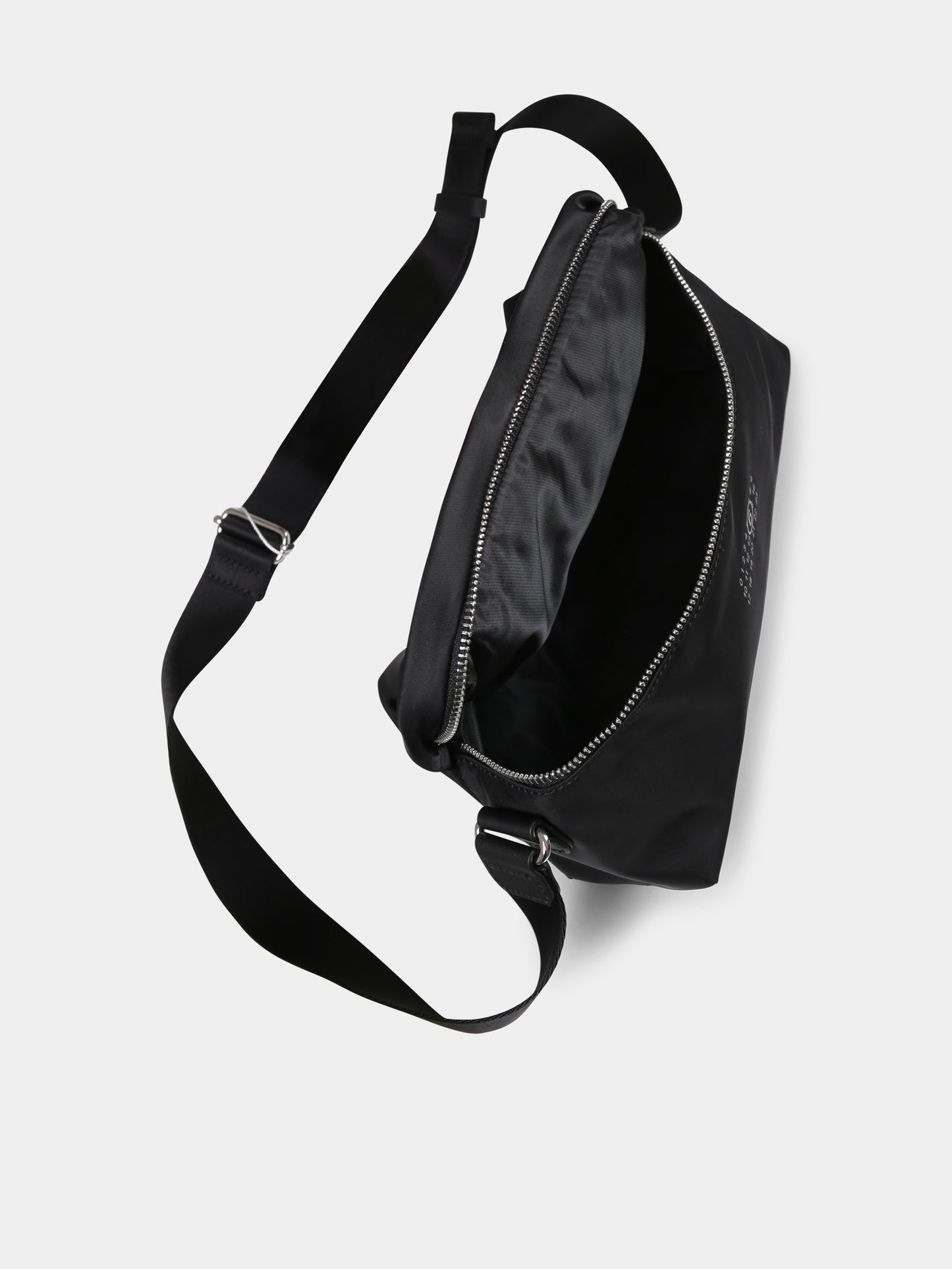 Borsa nera per bambina con logo,Mm6 Maison Margiela,M60822 P6416 NYLON CROSSBOSY BAG T8013