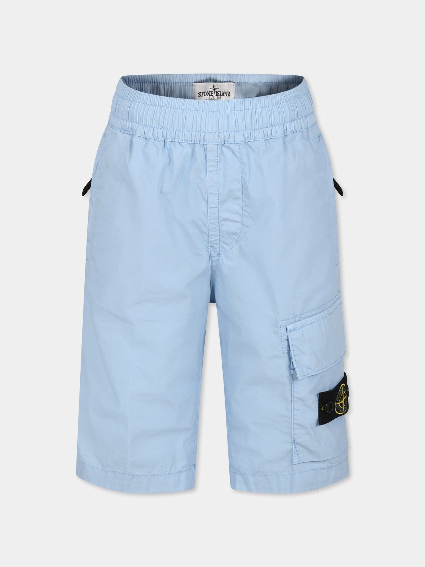 Shorts celesti per bambino con bussola,Stone Island Junior,8016L0501 V0040