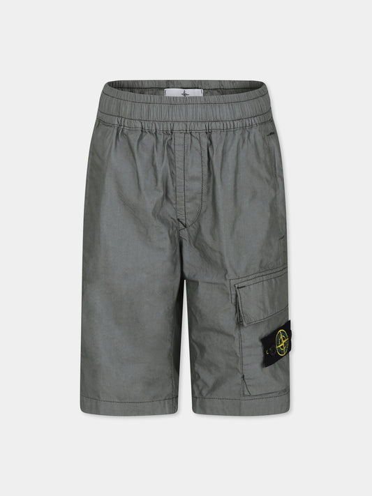 Shorts verdi per bambino con bussola,Stone Island Junior,8016L0501 V0058