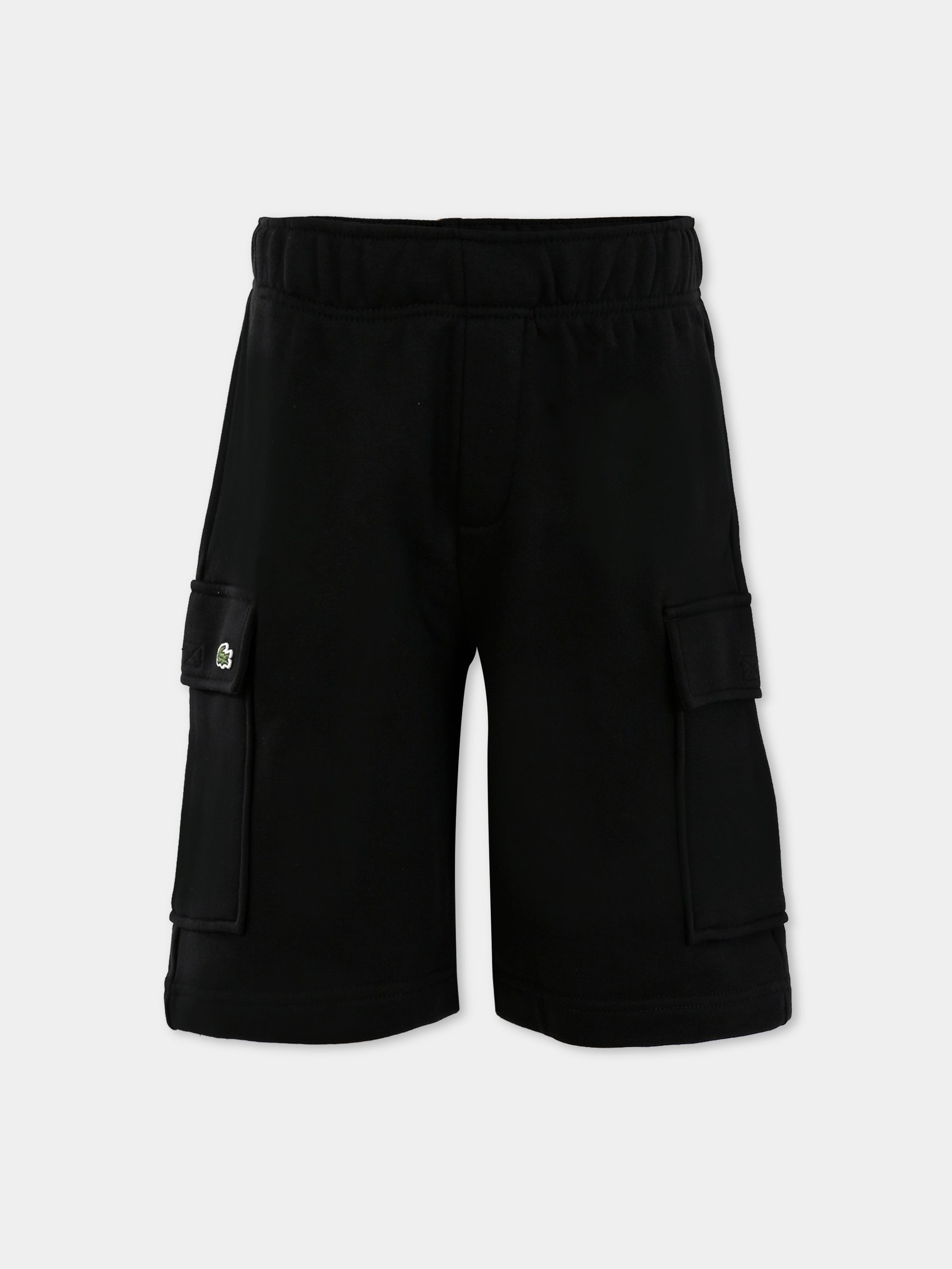 Shorts neri per bambino con coccodrillo,Lacoste,GJ7372 031