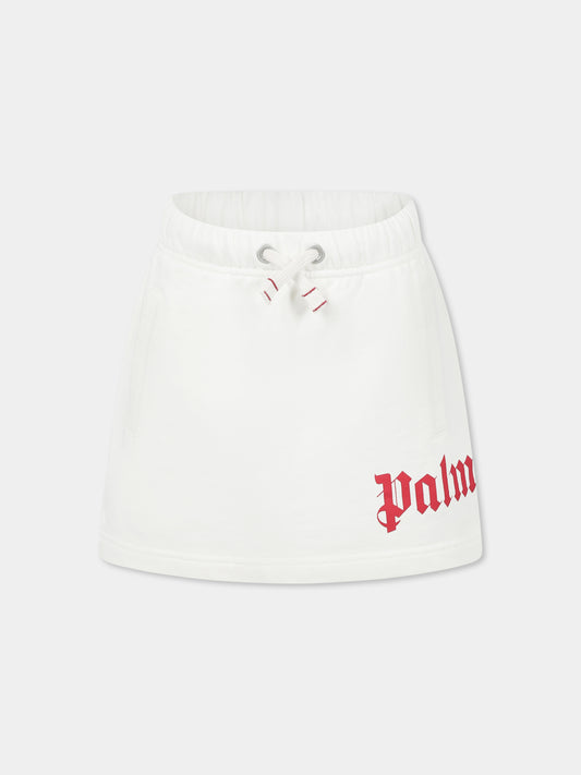 Ivory skirt for girl with logo