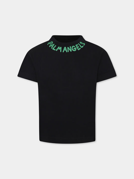 Black t-shirt for boy with logo