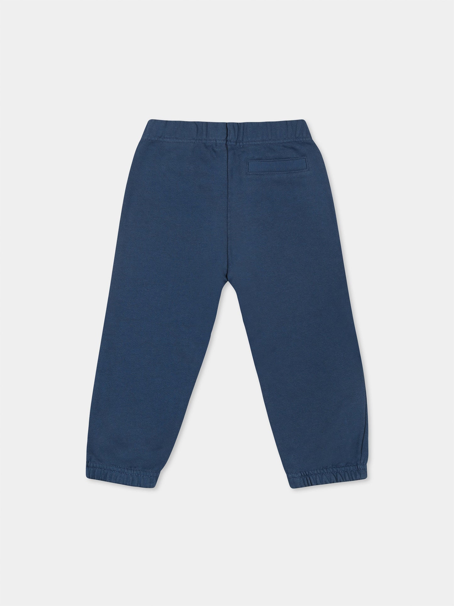Blue trousers for baby boy with logo