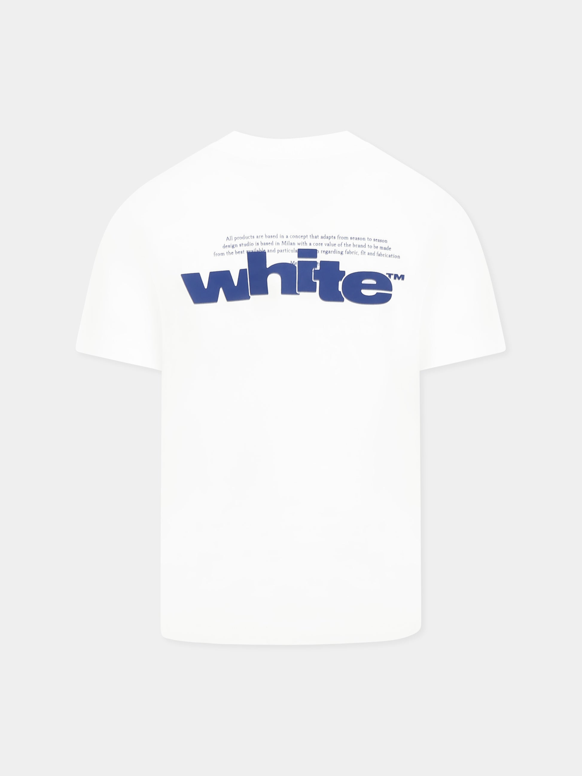 T-shirt bianca per bambino con logo,Off White,OBAA002S25JER0020145
