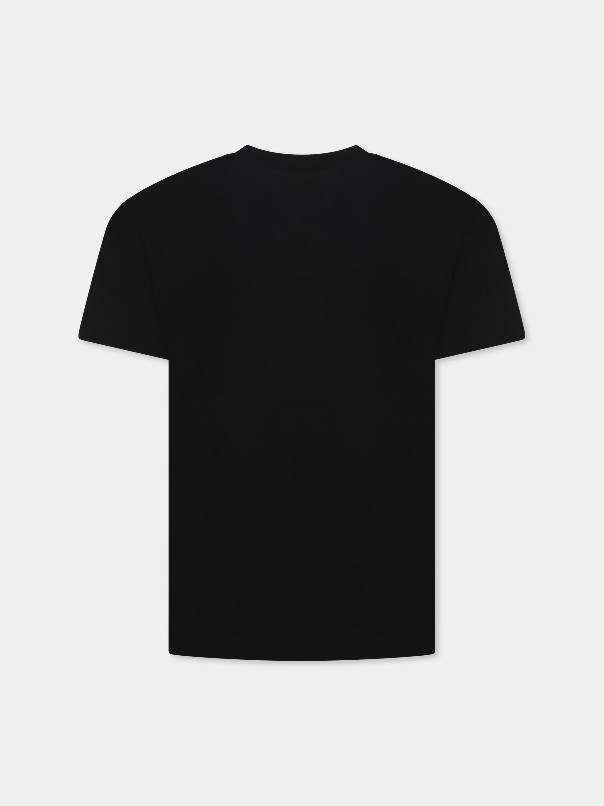 T-shirt nera per bambino con logo e frecce,Off White,OBAA016S25JER0011001