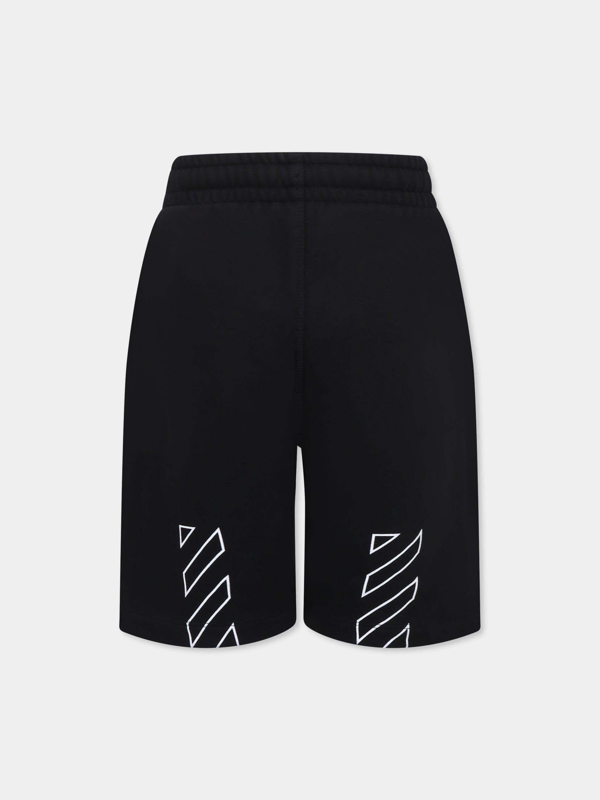 Shorts neri per bambino con logo,Off White,OBCI001S25FLE0011001