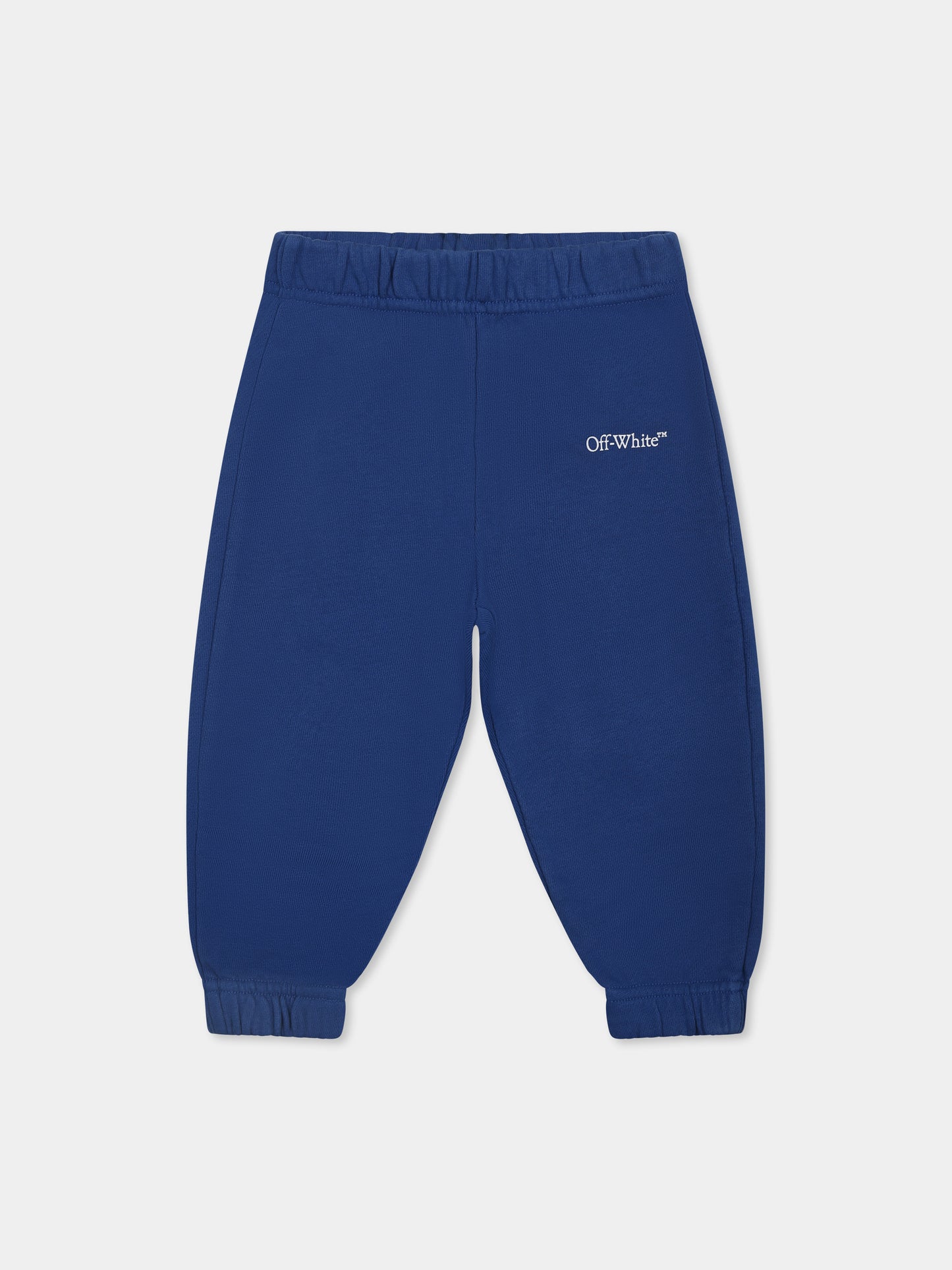 Pantaloni blu per neonato con logo,Off White,OBXD001S25FLE0014501