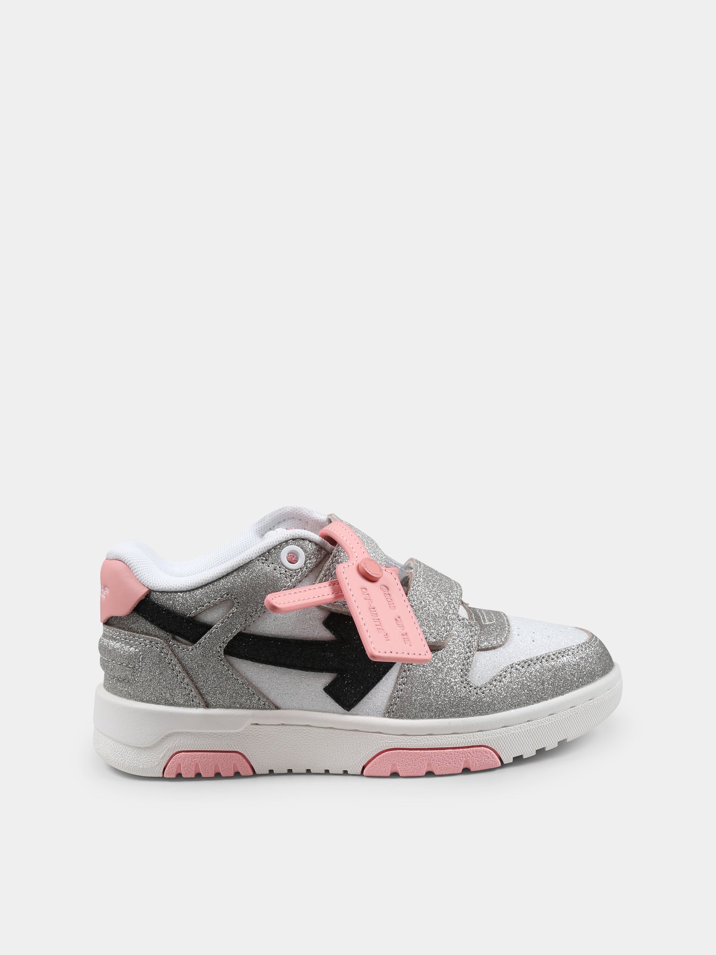 Sneakers Out of Office grigie per bambina con freccia,Off White,OGIA005S25LEA0028330