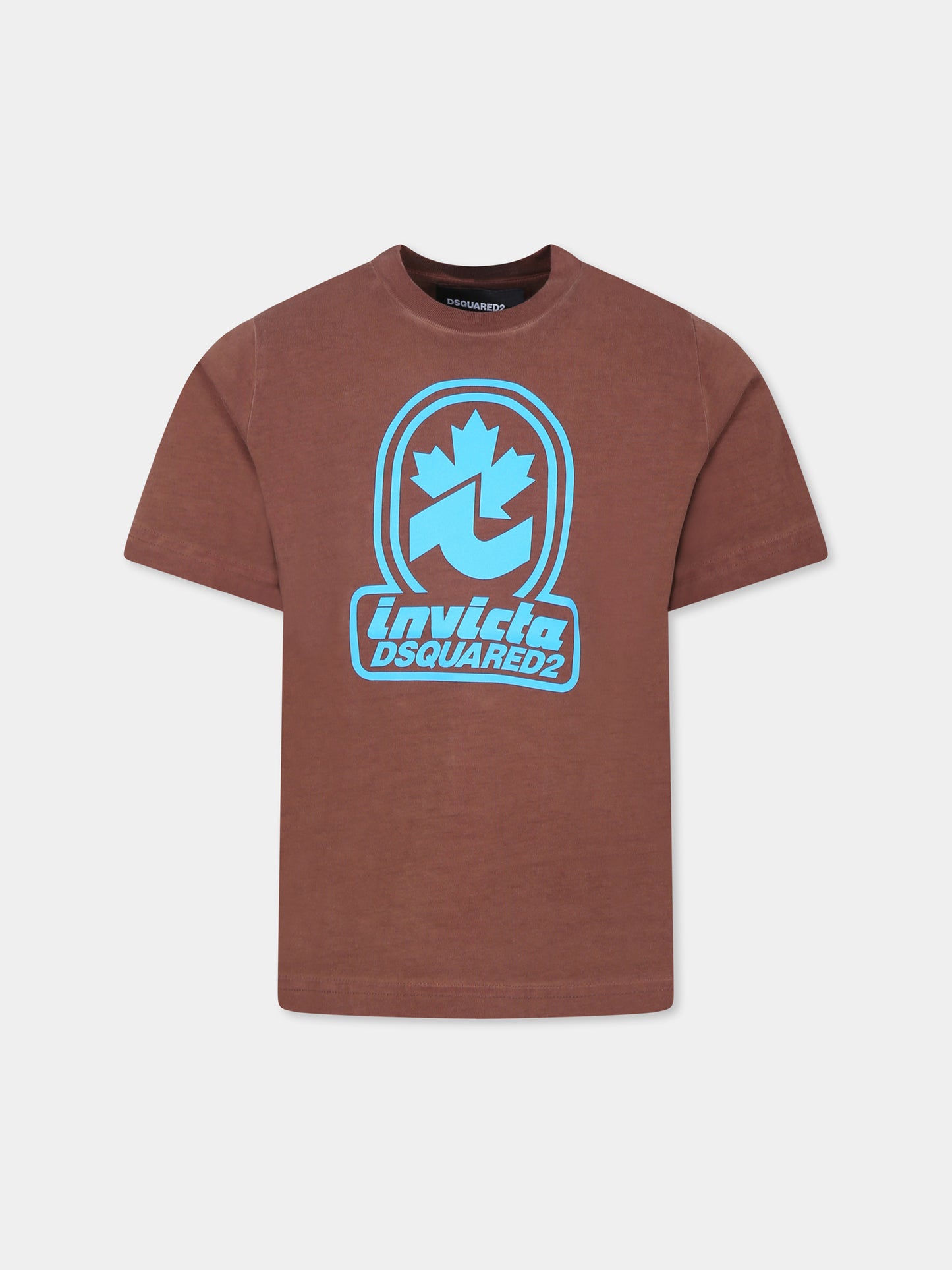 Brown t-shirt for kids with logo