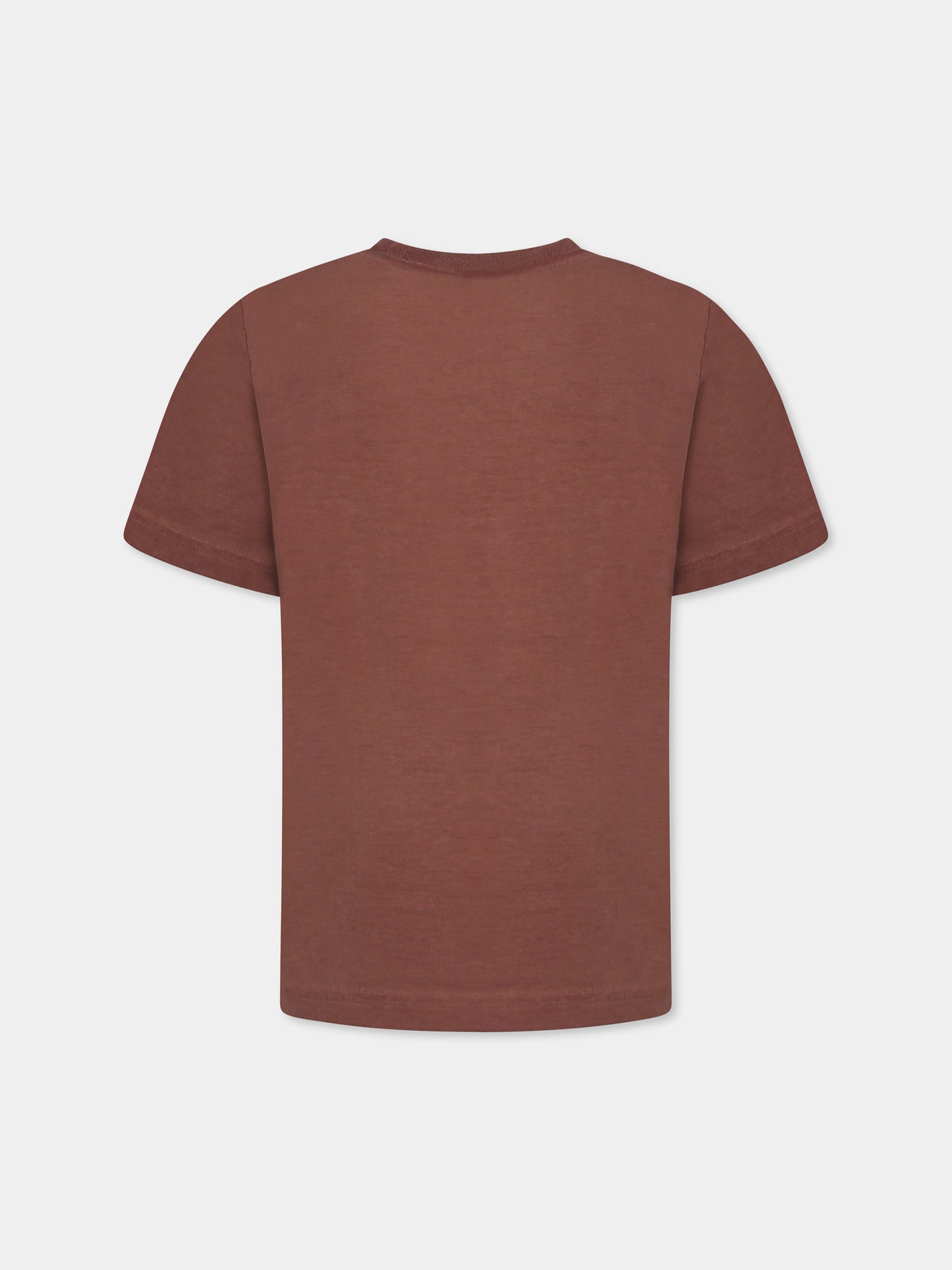 Brown t-shirt for kids with logo