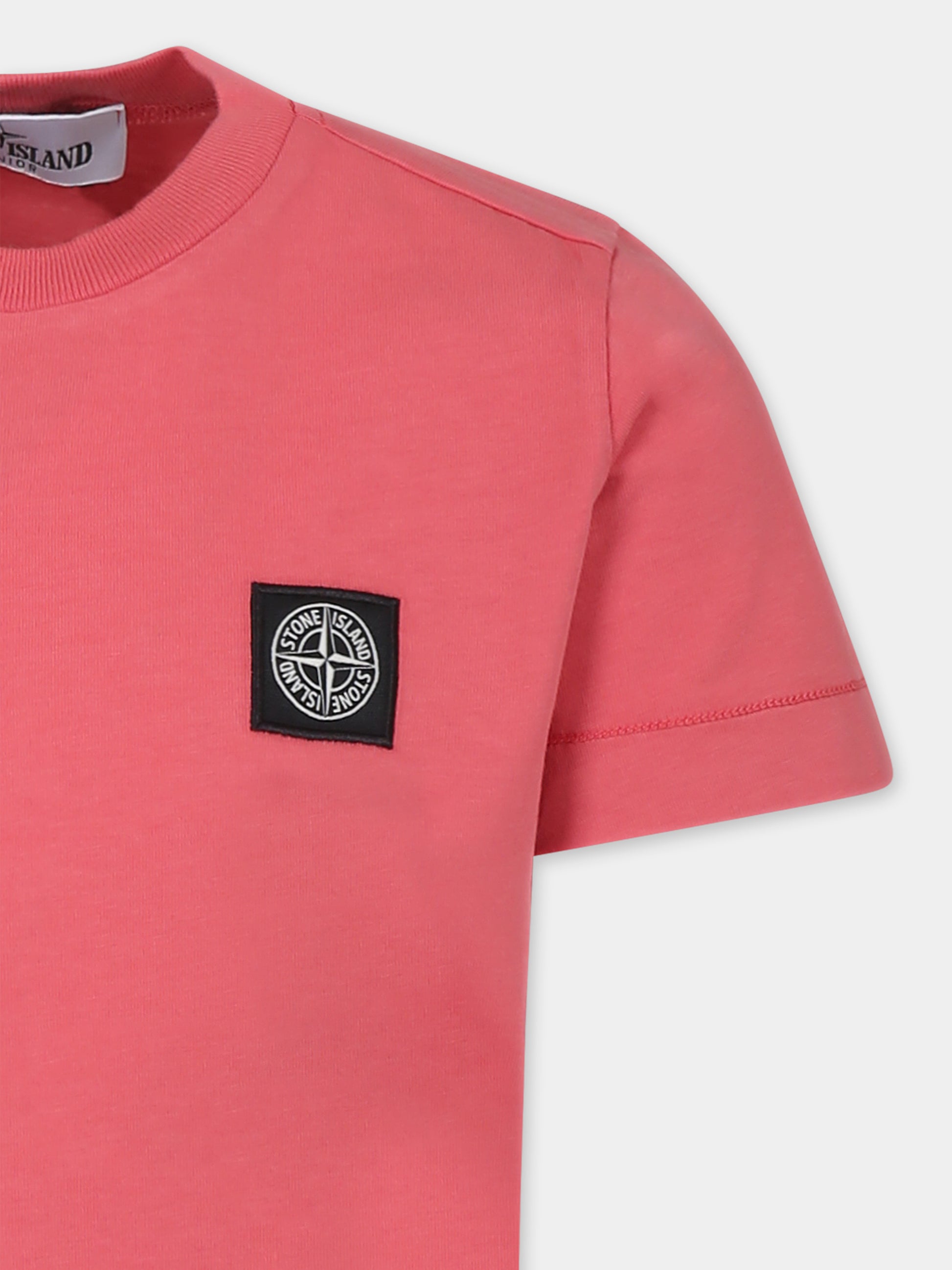 T-shirt rossa per bambino con bussola,Stone Island Junior,K1S16 2100002 S0047 V0089