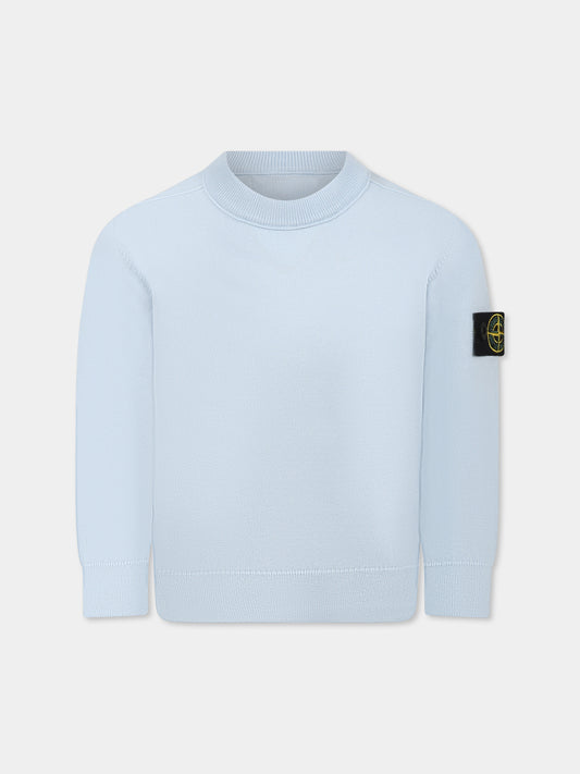 Light blue sweater for boy with compass