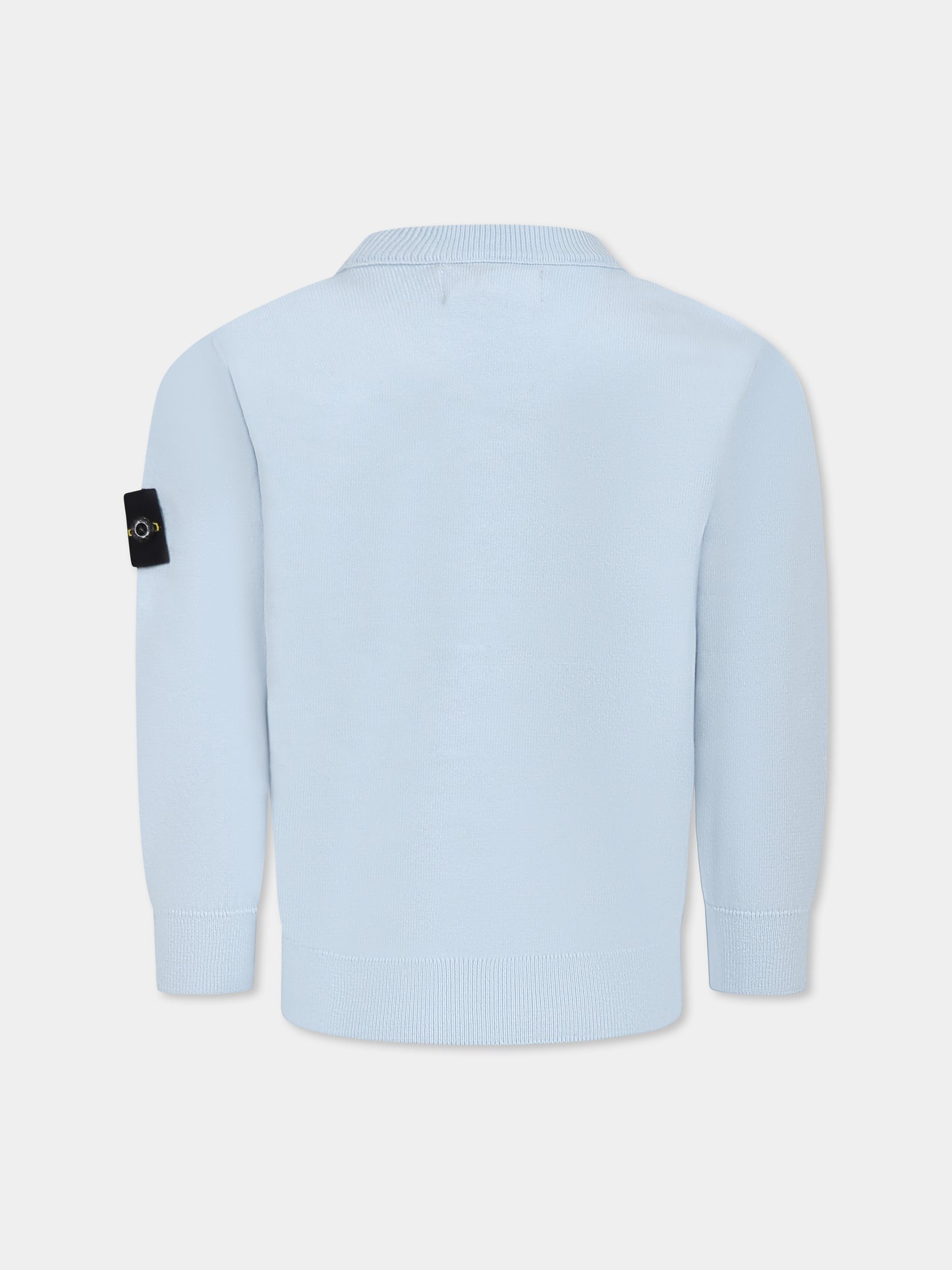 Light blue sweater for boy with compass