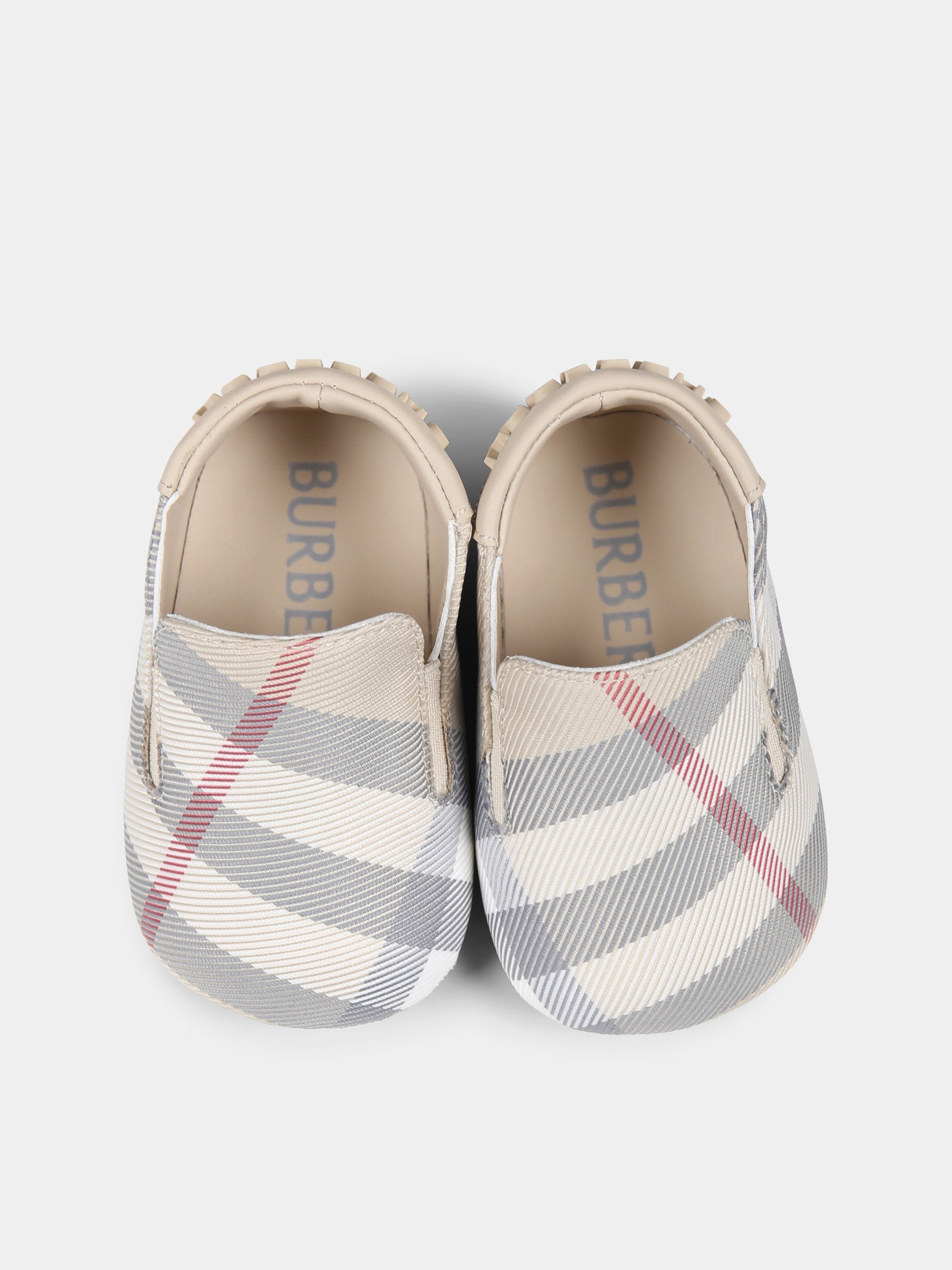 Slip on beige per neoanti con check vintage,Burberry Kids,8099959 A2205