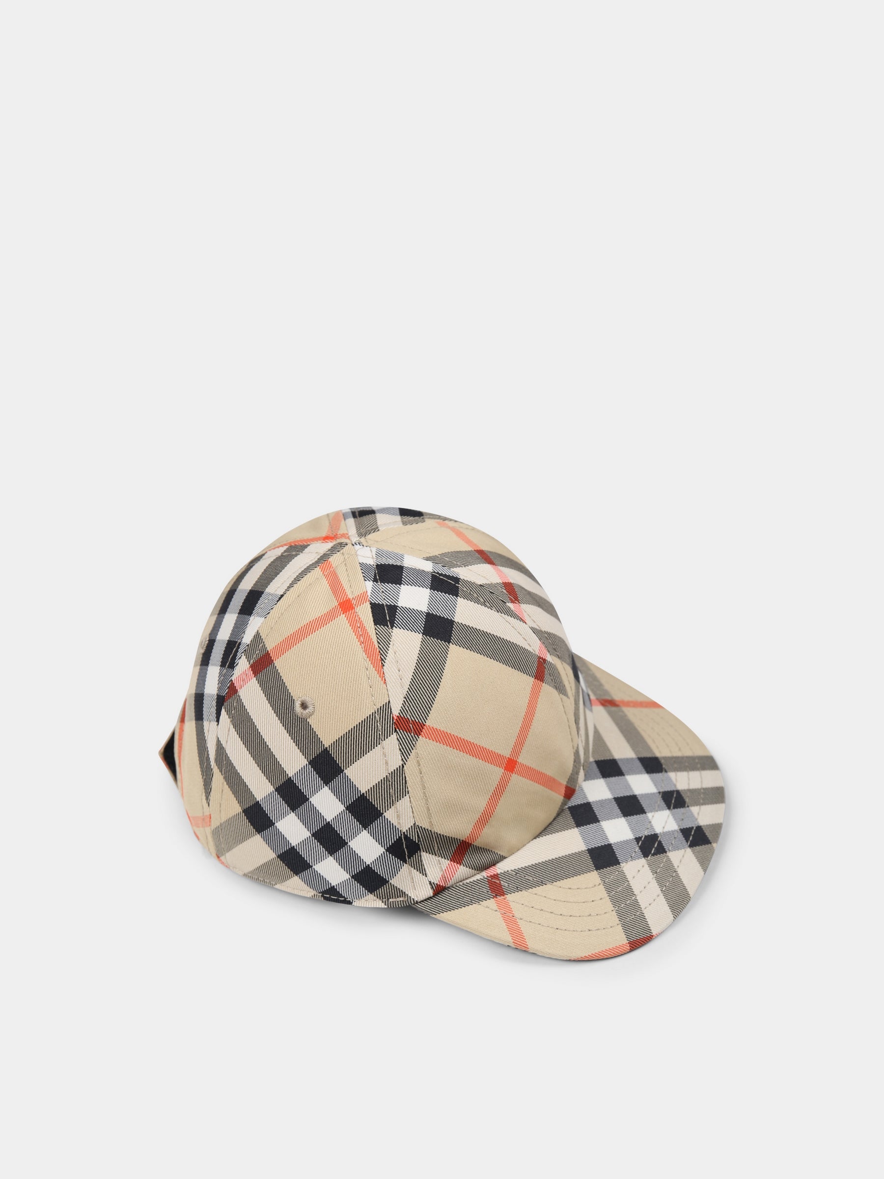 Cappello beige per bambino con check vintage,Burberry Kids,8101181 B9368