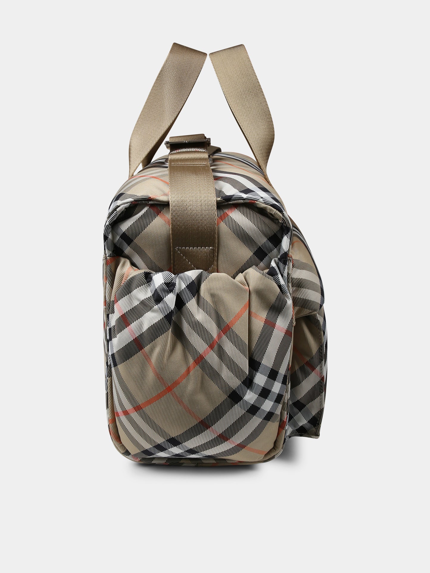 Borsa mamma beige per neonati con check vintage,Burberry Kids,8100214 B9368