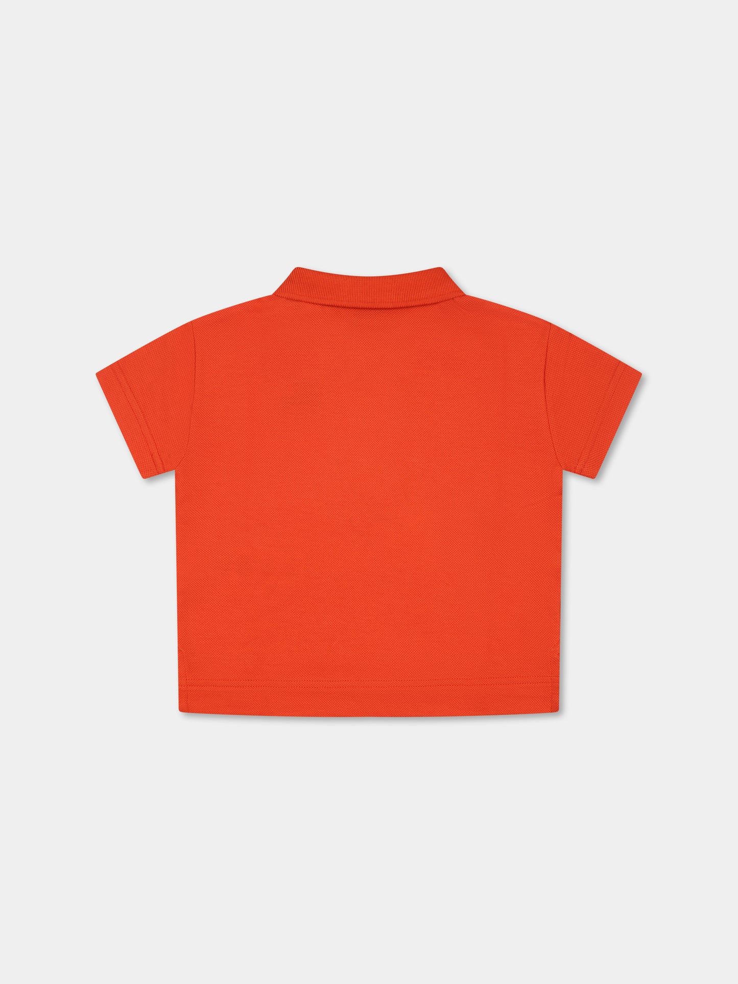 Polo arancione per neonato con cavaliere equestre,Burberry Kids,8105062 C1835