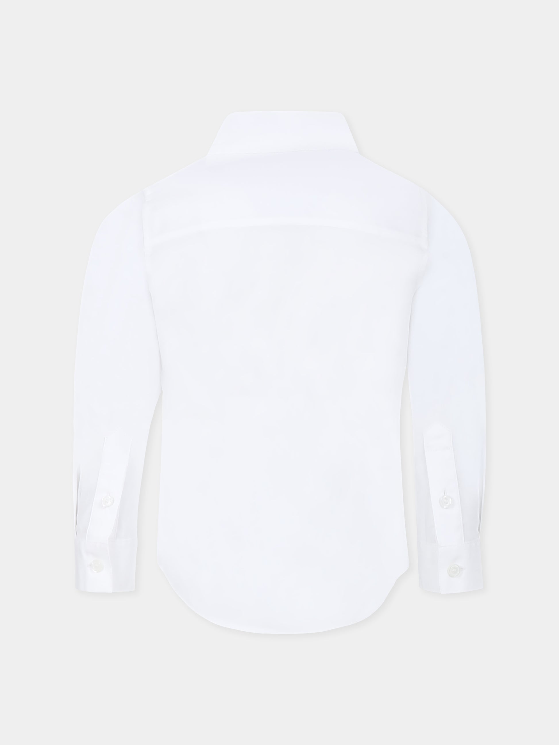 Camicia bianca per bambino con cavaliere equestre,Burberry Kids,8100040 A1464