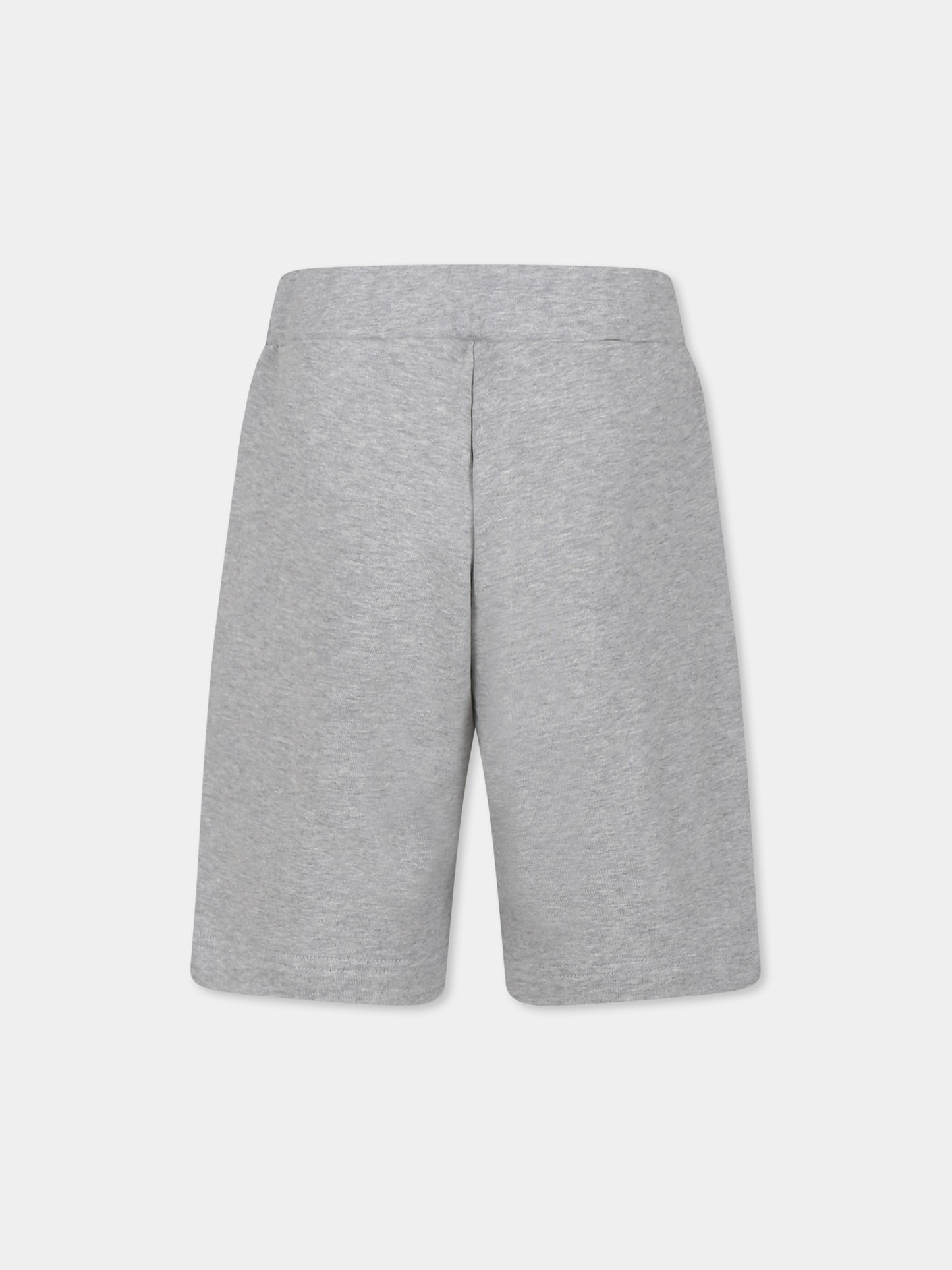 Grey shorts for boy with logo