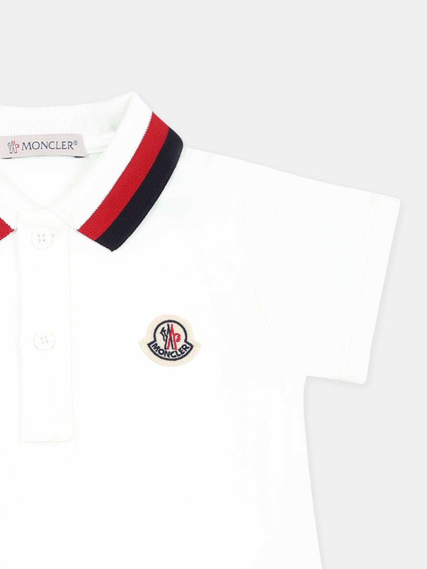 Pagliaccetto bianco per neonato con logo,Moncler Kids,K1951 8L00005 89AL2 034