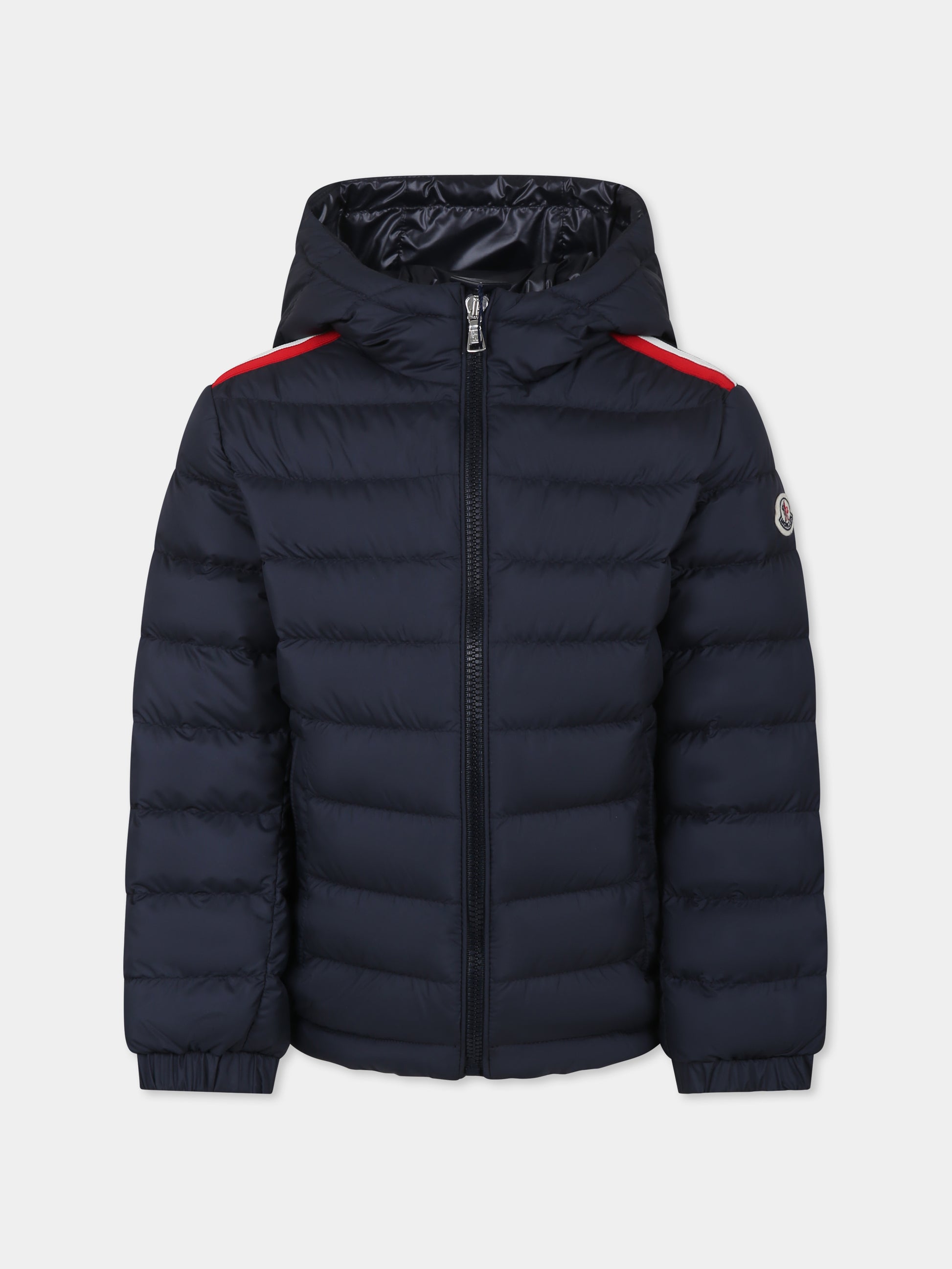 Piumino Donvar blu per bambino con logo,Moncler Kids,K1954 1A00045 597X2 77G