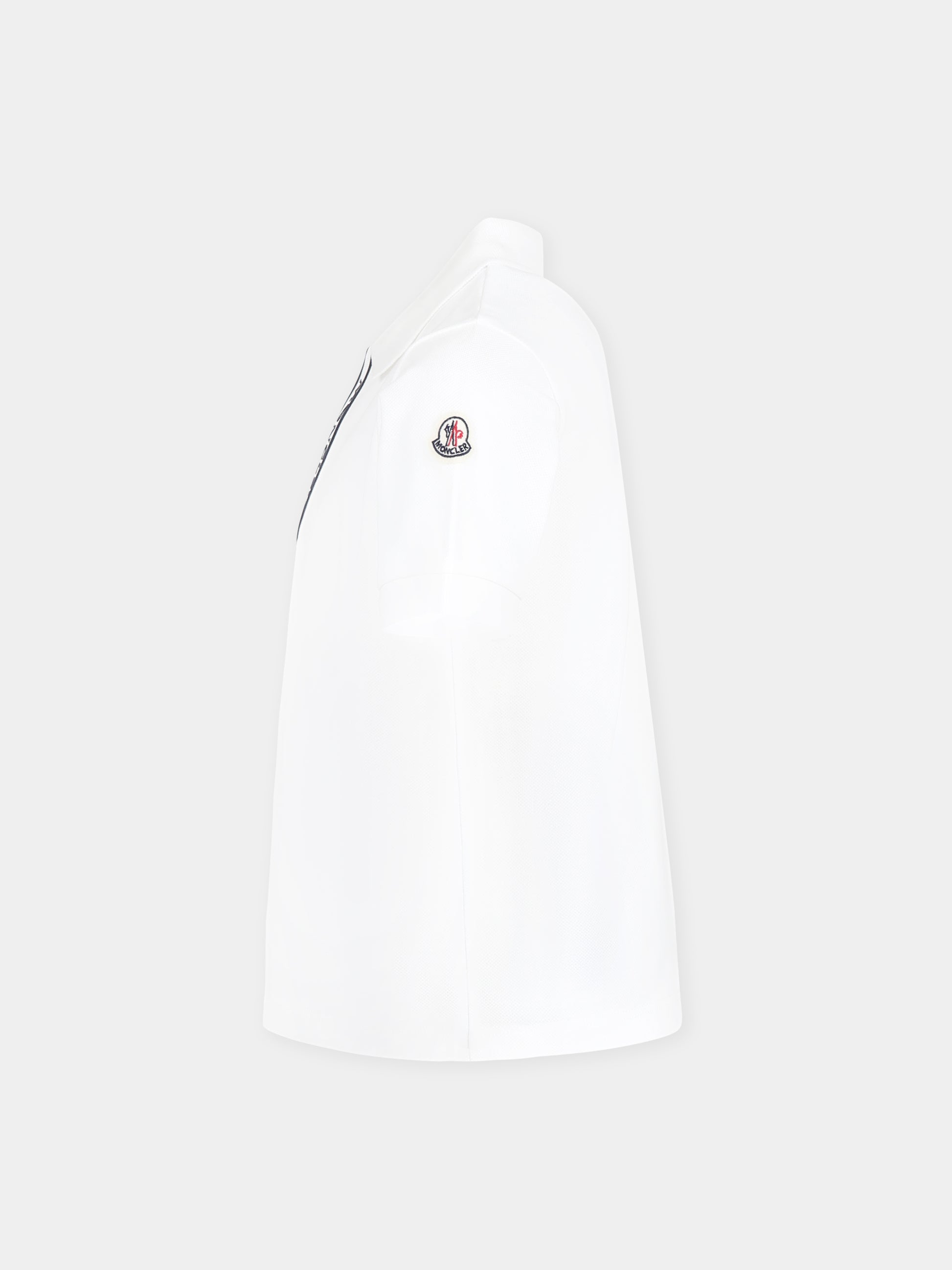 Polo bianca per bambino con logo,Moncler Kids,K1954 8A00007 89ALK 034