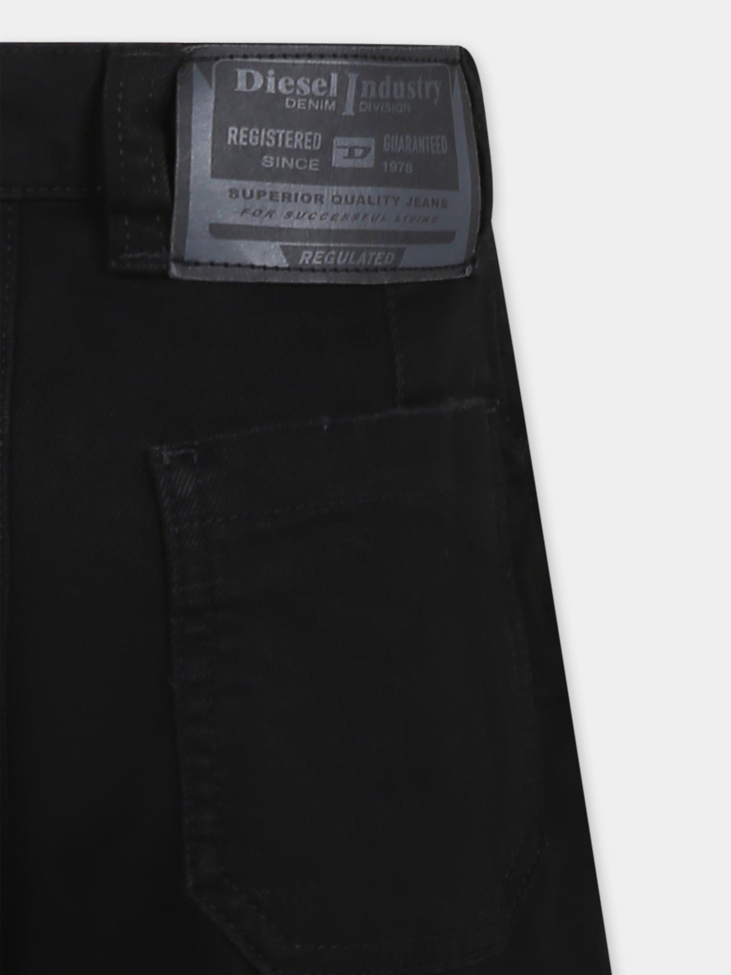 Shorts neri per bambino con logo,Diesel,J02156 KXBPI K02