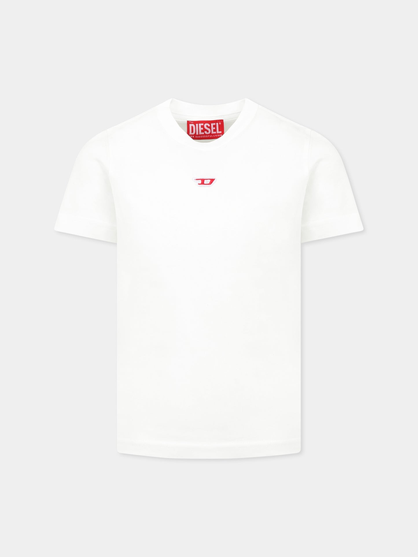 White t-shirt for boy with logo