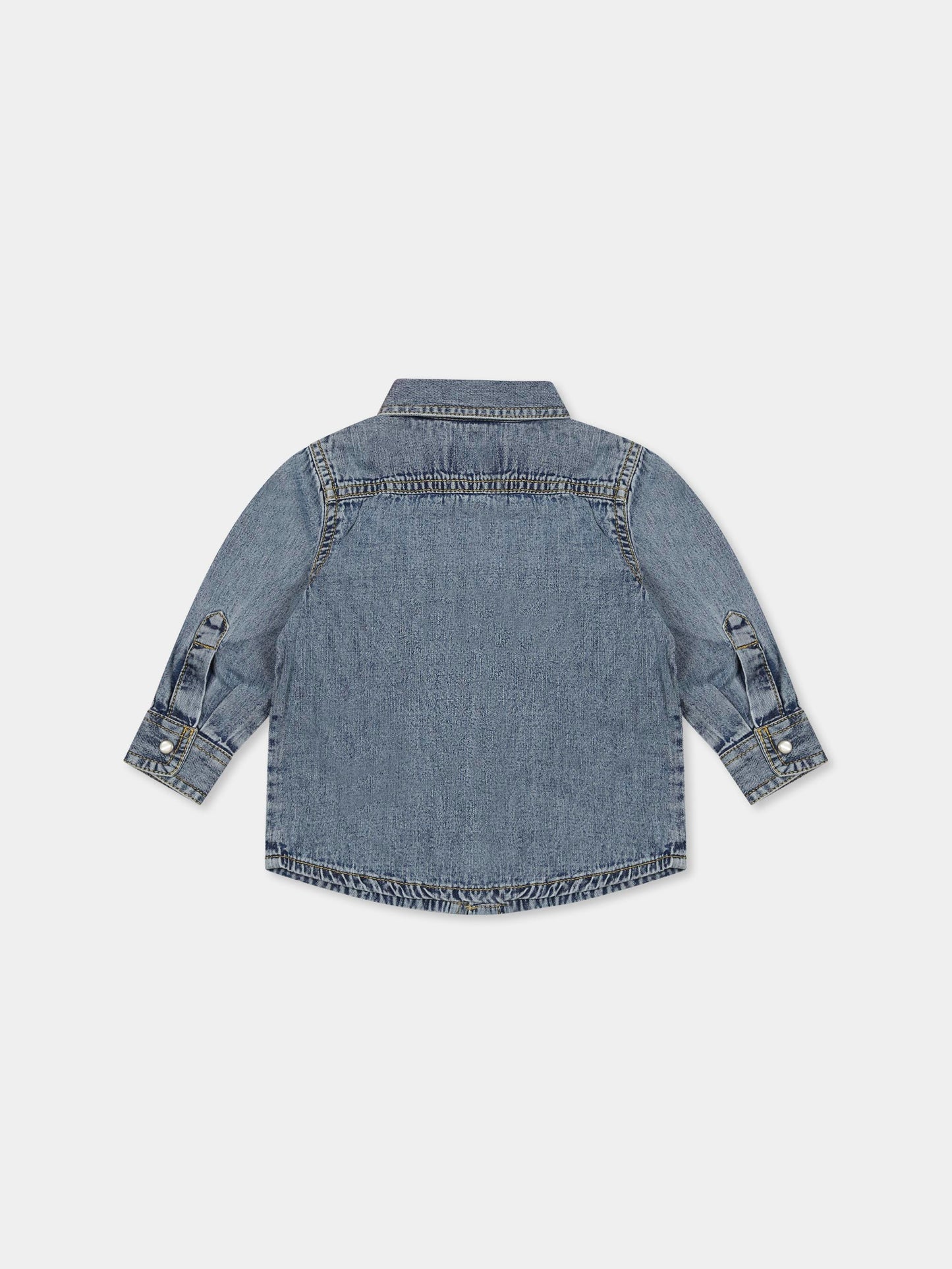 Denim shirt for baby boy with logo