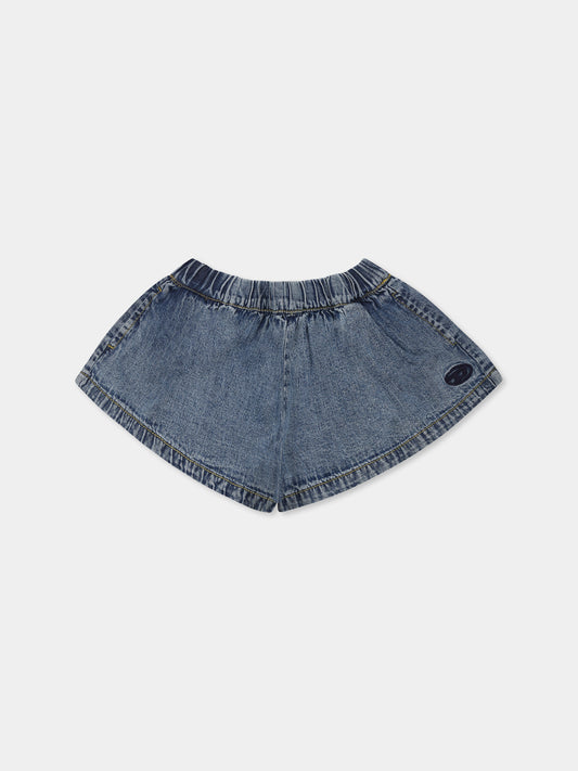 Shorts denim per neonata con logo,Diesel,K00599 KXBNH K01