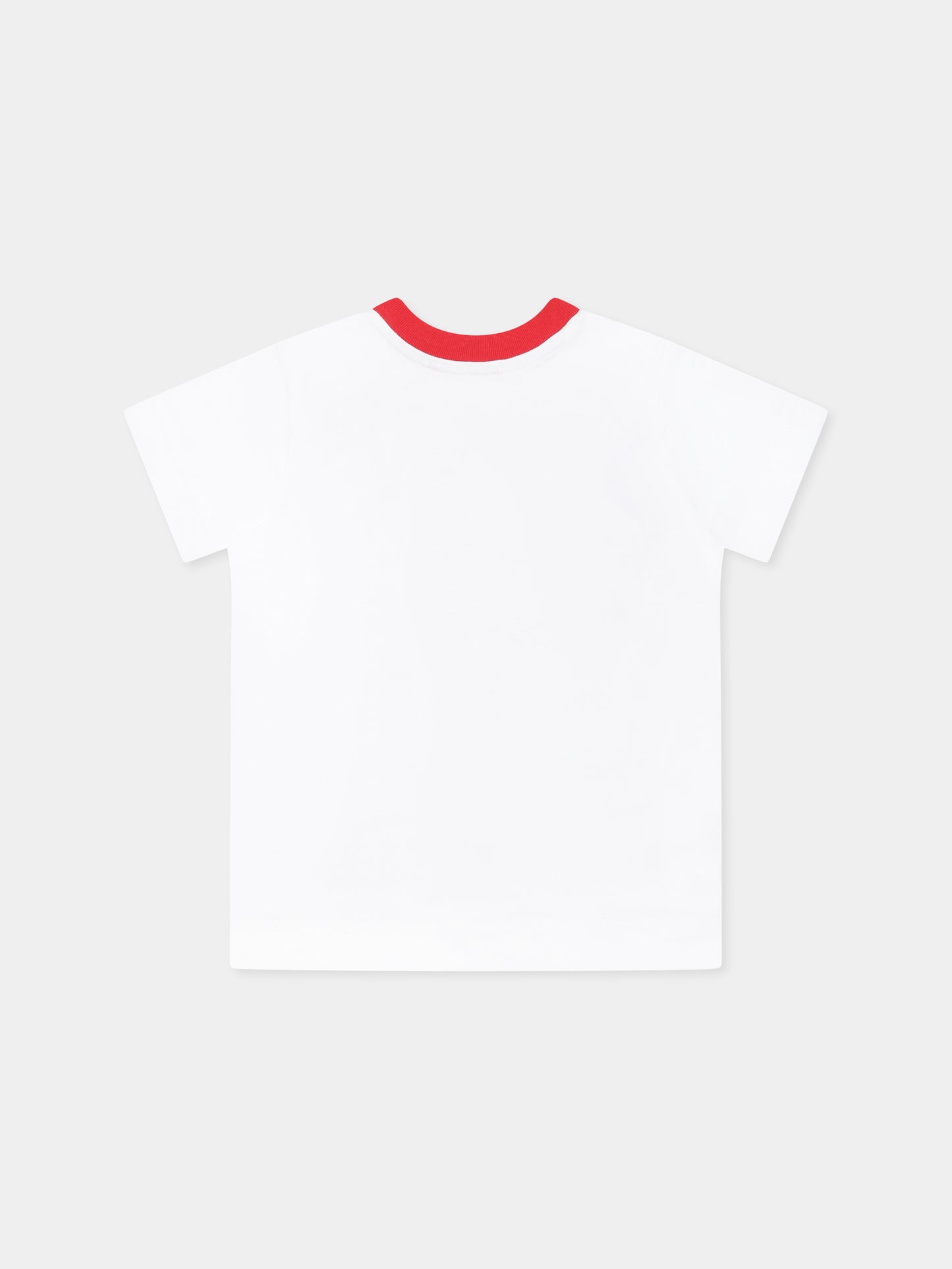 T-shirt bianca per neonato con camion dei vigili del fuoco,Diesel,K00622 0CATM K100