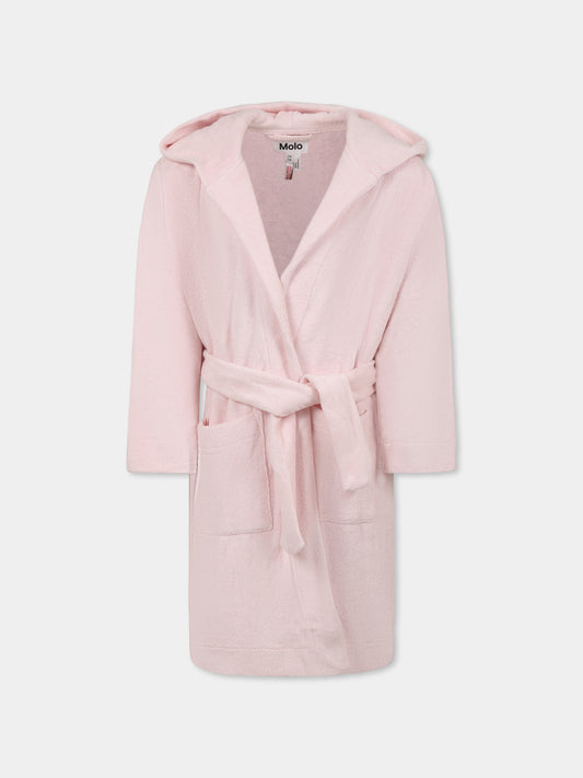 Pink bathrobe for girl