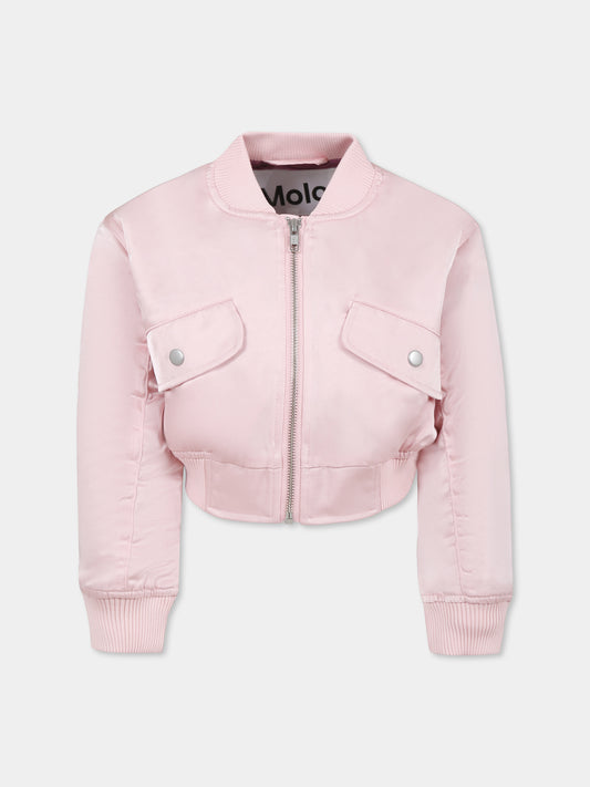 Pink down jacket for girl