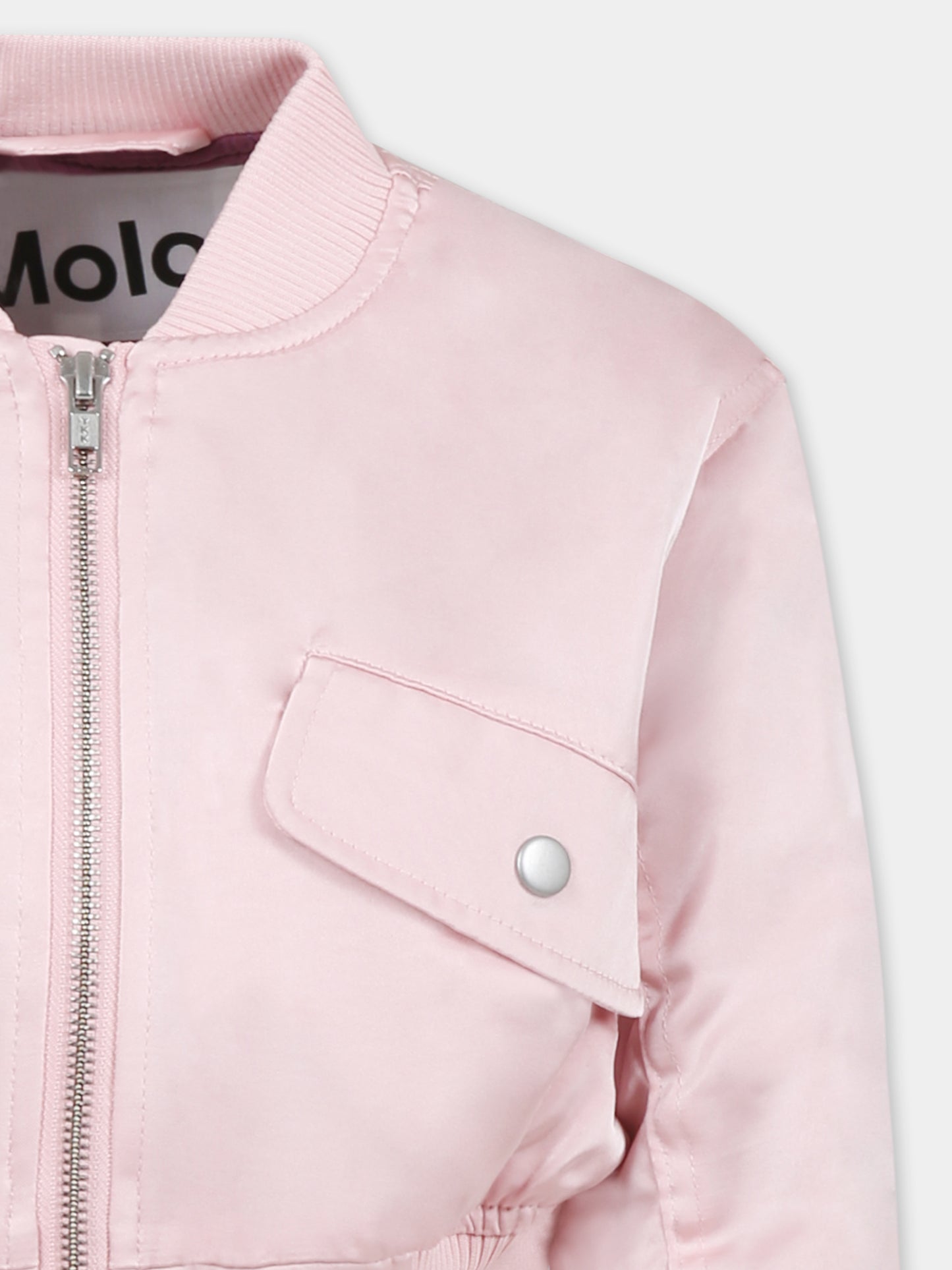 Pink cropped bomber jacket rose for girl