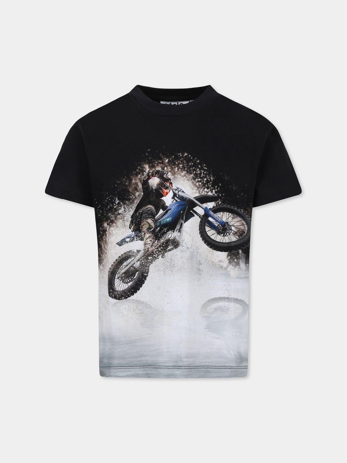 T-shirt nera Riley per bambino con pilota di motocross,Molo,1S25A225 3840